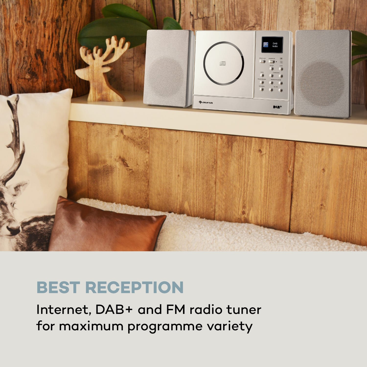 Connect Vertical, internetové rádio, 2x5 W RMS, CD, IR/FM/DAB+, Spotify, BT, biele 