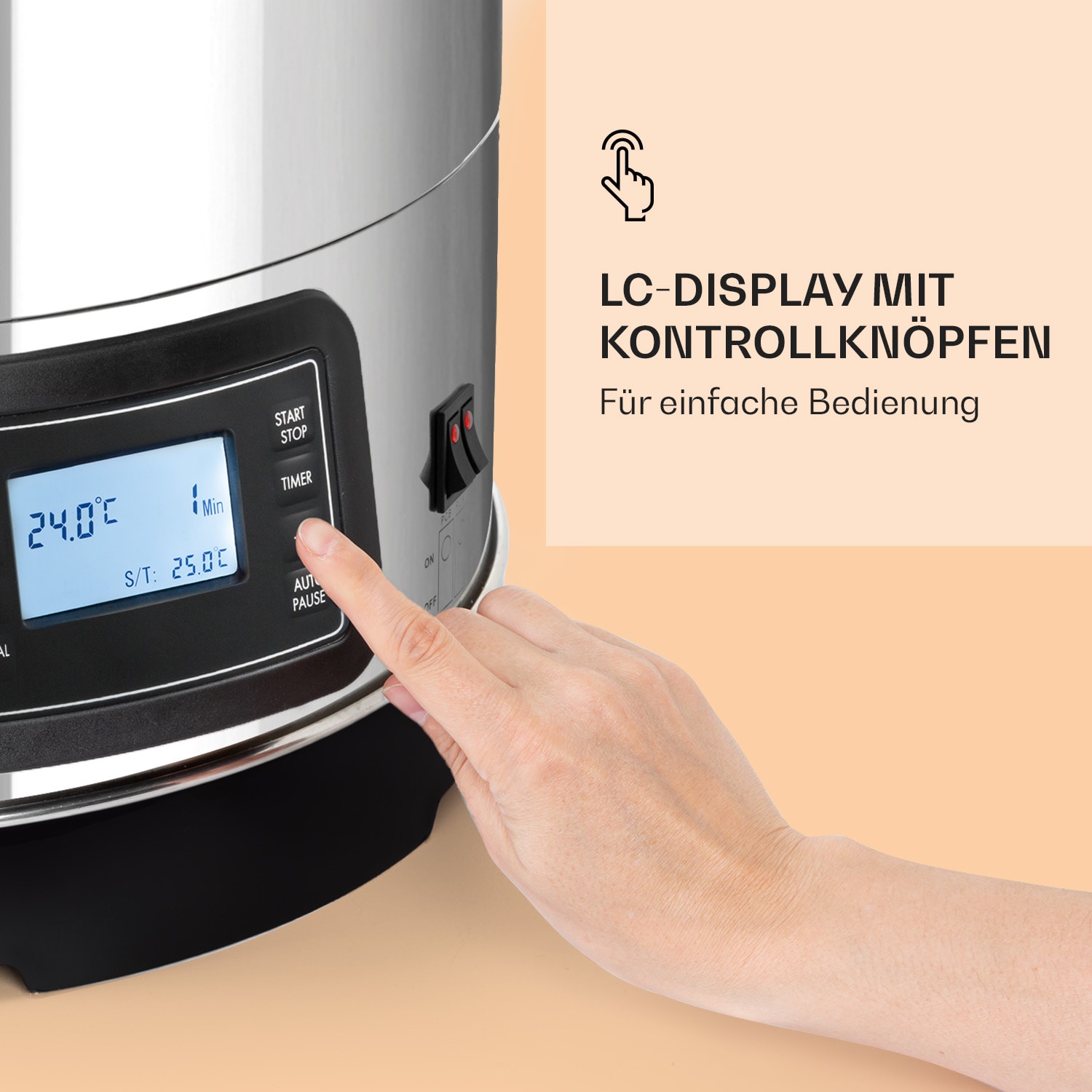 Mundschenk 3XL - Caldaia di ammostamento, impianto per la produzione di birra, 3.000 W, 9 programmi, 65 l 3XL | Argento metallizzato