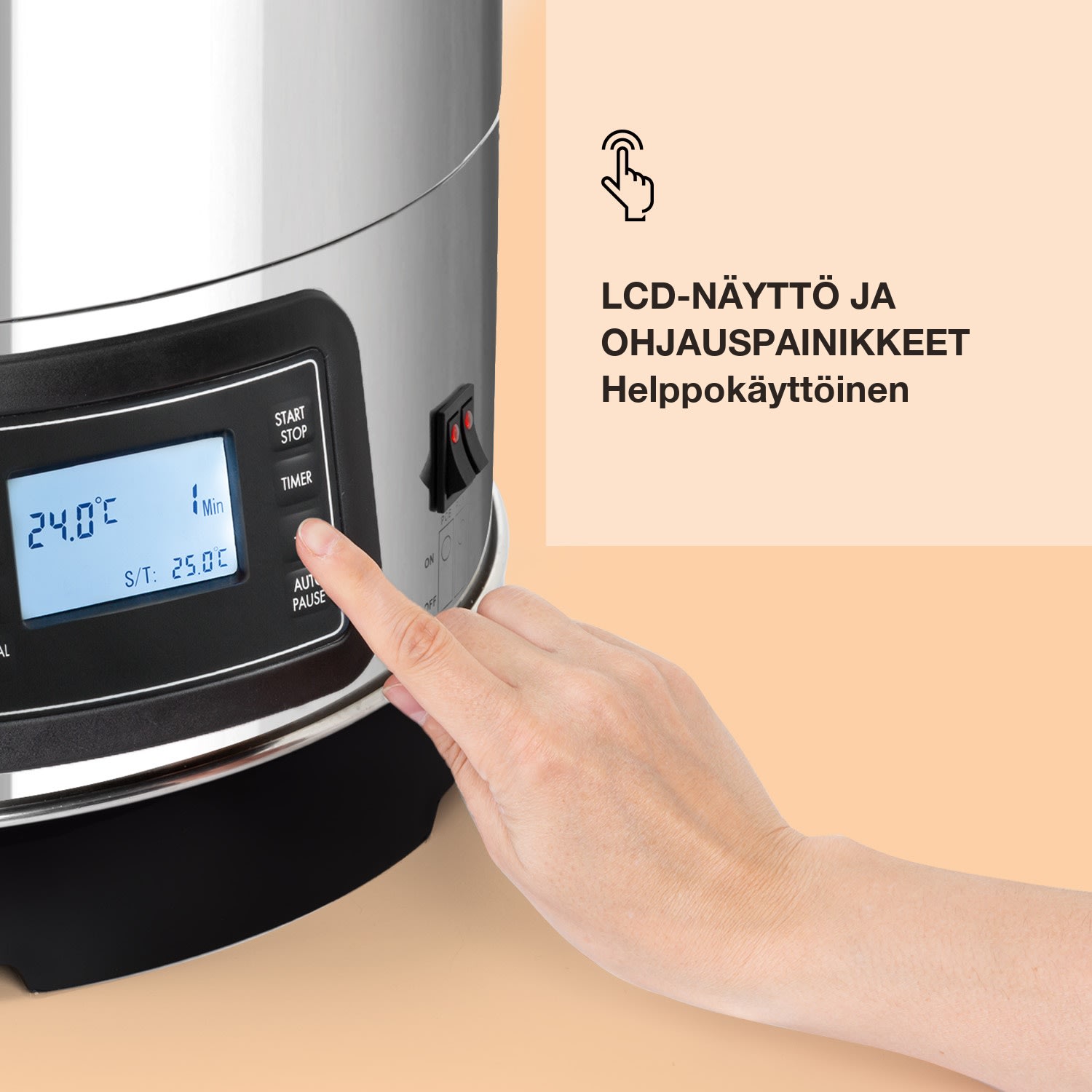 Mundschenk 3XL mäskäyskattila oluenvalmistusjärjestelmä 3000 W 9 ohjelmaa 65 l 3XL | Hopea Metallinen