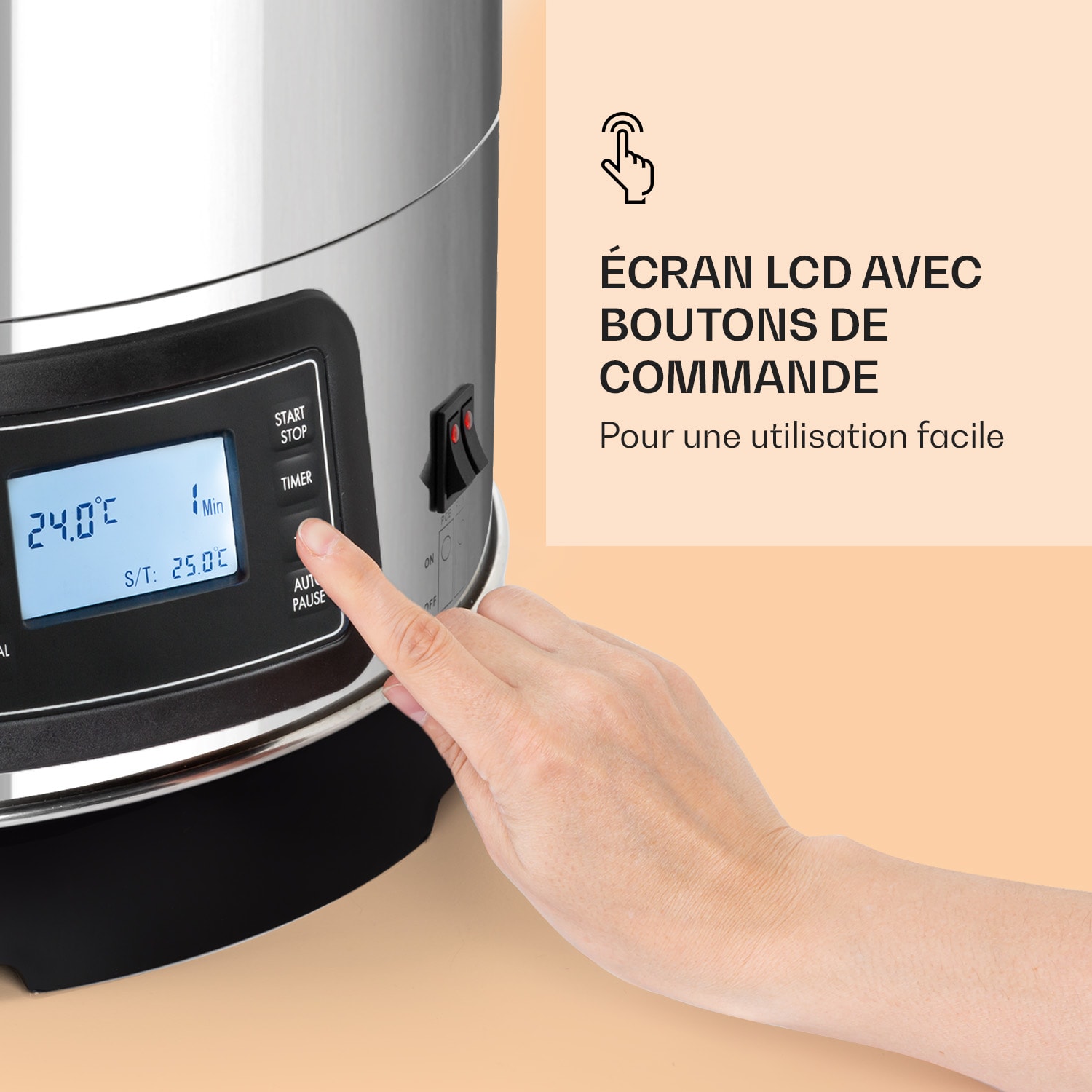 Mundschenk 3XL Cuve de brassage Système de brassage de bière 3000 W 9 Programmes 65 l 3XL | Argent Métallisé