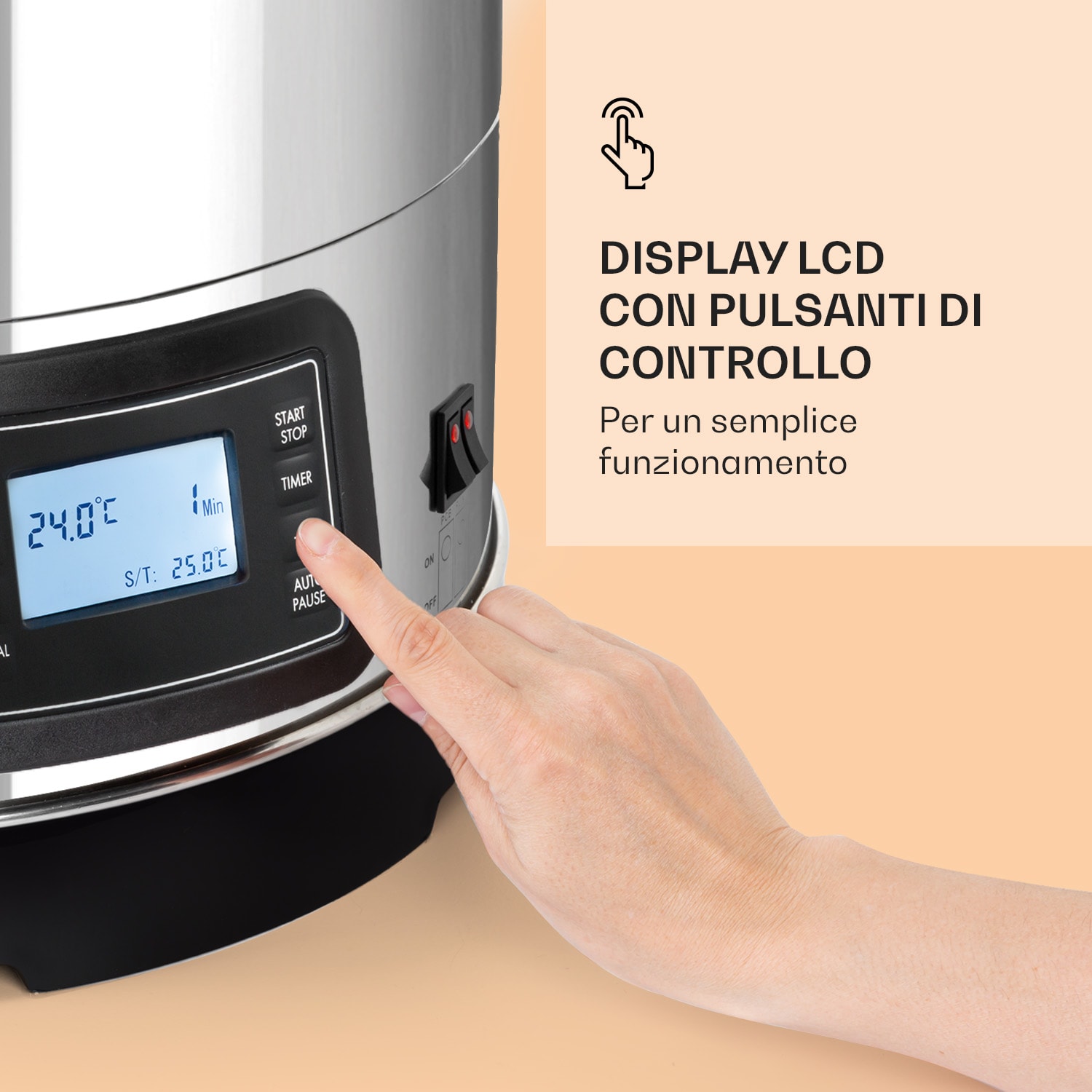 Mundschenk 3XL - Caldaia di ammostamento, impianto per la produzione di birra, 3.000 W, 9 programmi, 65 l 3XL | Argento metallizzato