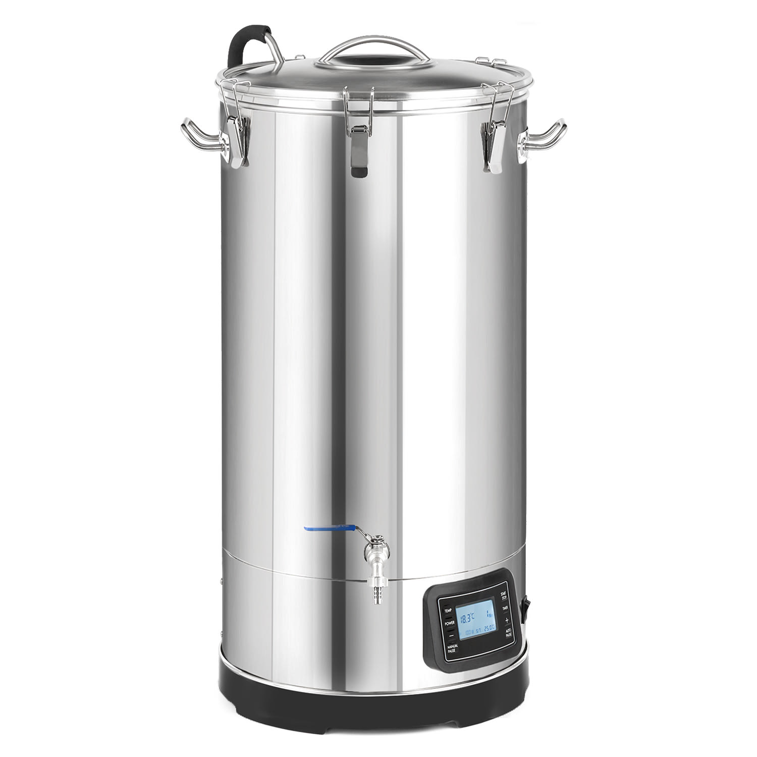 Caldera de maceración Mundschenk 3XL sistema de elaboración de cerveza, 3.000 W, 9 programas, 65 l 3XL | Plata Metálica