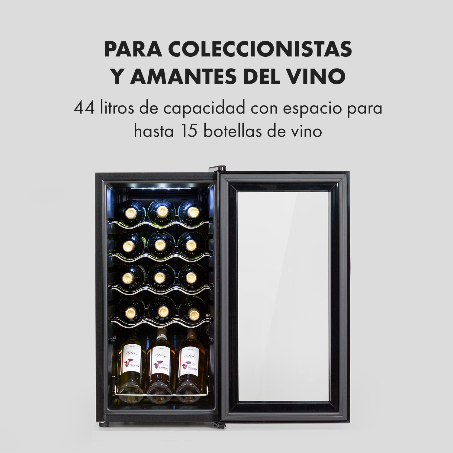 Shiraz 15 Slim Uno Vinoteca 44l panel de control táctil de 5 a 18 °C 