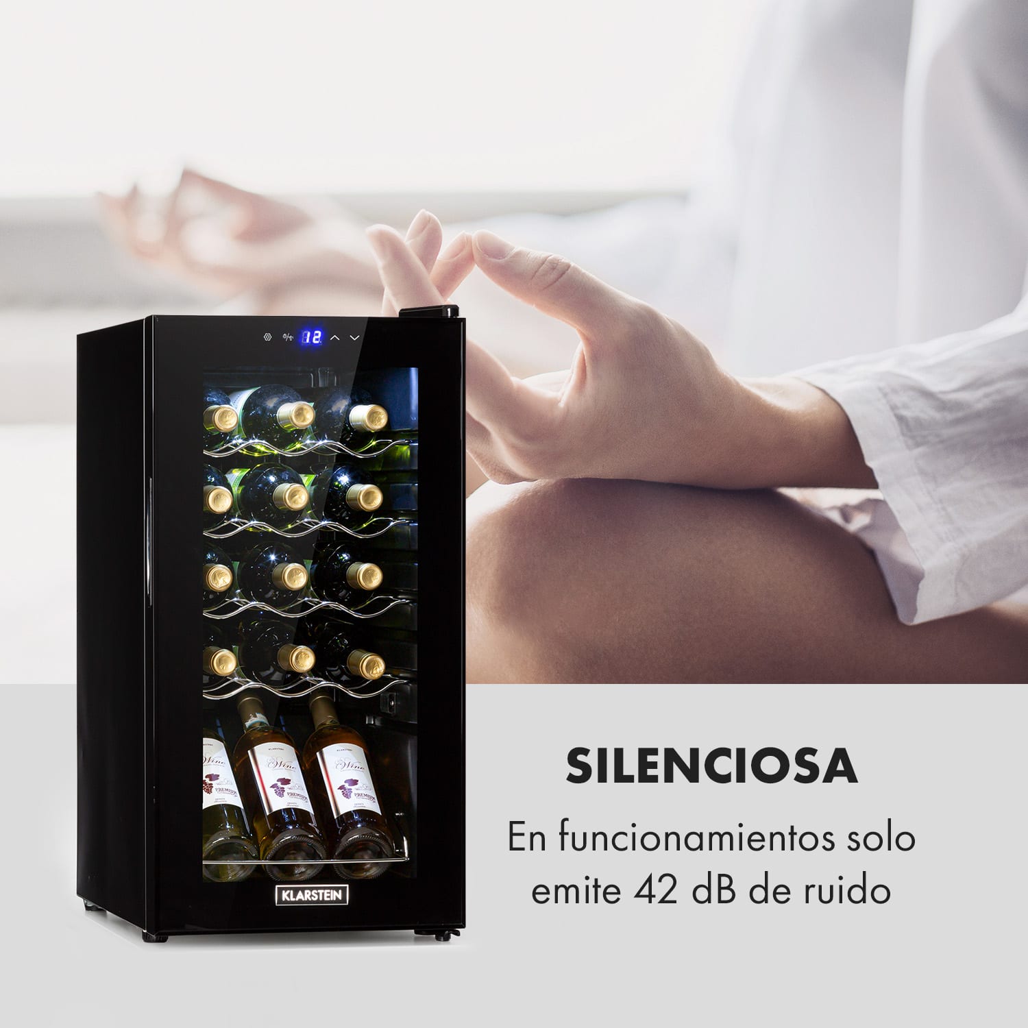 Shiraz 15 Slim Uno Vinoteca 44l panel de control táctil de 5 a 18 °C 