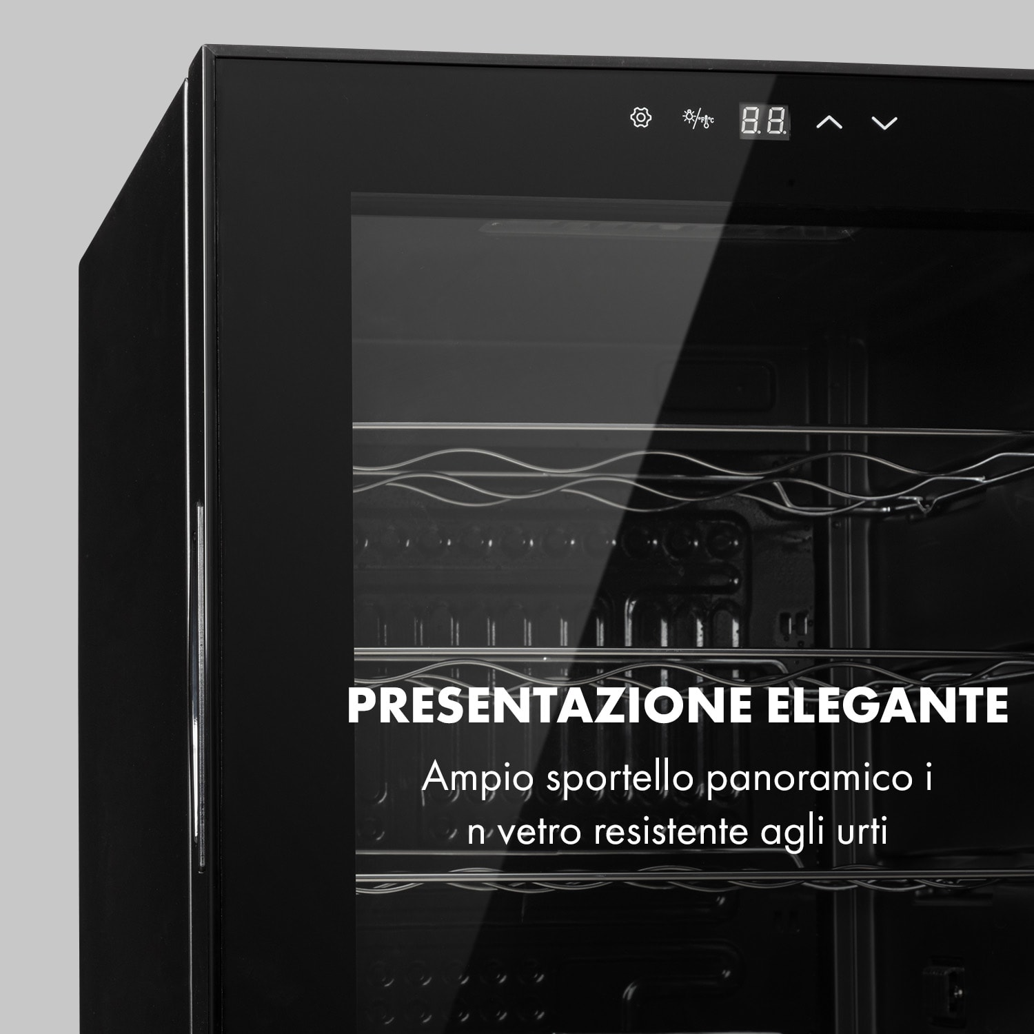 Shiraz 24 Uno - Frigorifero per vini, 63 l, 24 bottiglie, pannello di controllo touch, 5-18°C 24 bottiglie | 1 zona di raffreddamento | Nero