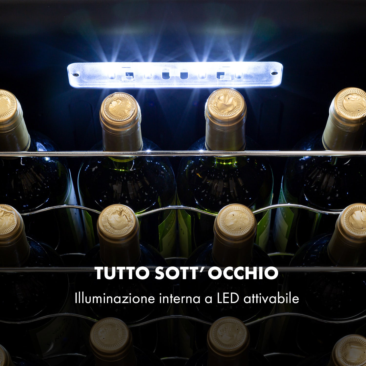 Shiraz 28 Uno - Frigorifero per vini, 74 l, 28 bottiglie, pannello di controllo touch, 5-18°C 28 bottiglie | 1 zona di raffreddamento | Nero