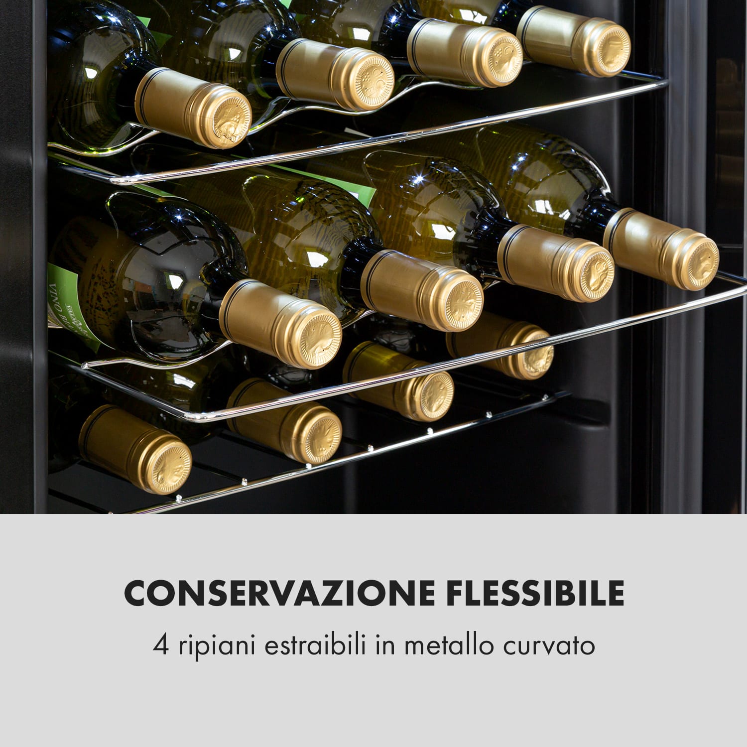 Shiraz 28 Uno - Frigorifero per vini, 74 l, 28 bottiglie, pannello di controllo touch, 5-18°C 28 bottiglie | 1 zona di raffreddamento | Nero