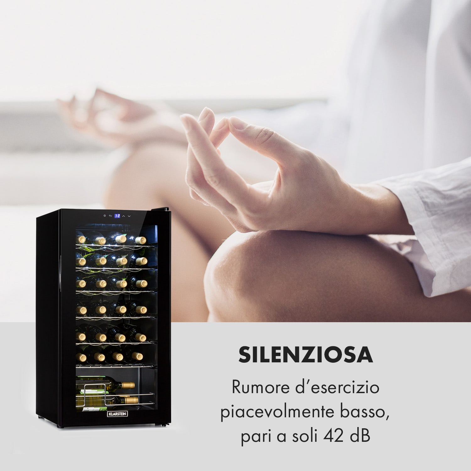 Shiraz 28 Uno - Frigorifero per vini, 74 l, 28 bottiglie, pannello di controllo touch, 5-18°C 28 bottiglie | 1 zona di raffreddamento | Nero