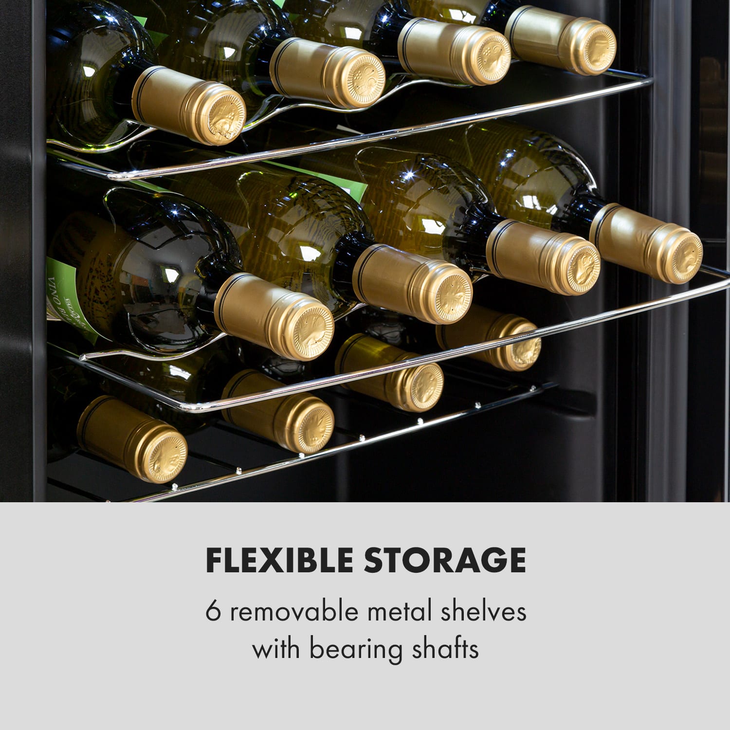 Shiraz 28 Uno, frigider pentru vin, 74 litri, 28 sticle, panou de control tactil, 5-18°C 28 de sticle | 1 | Negru