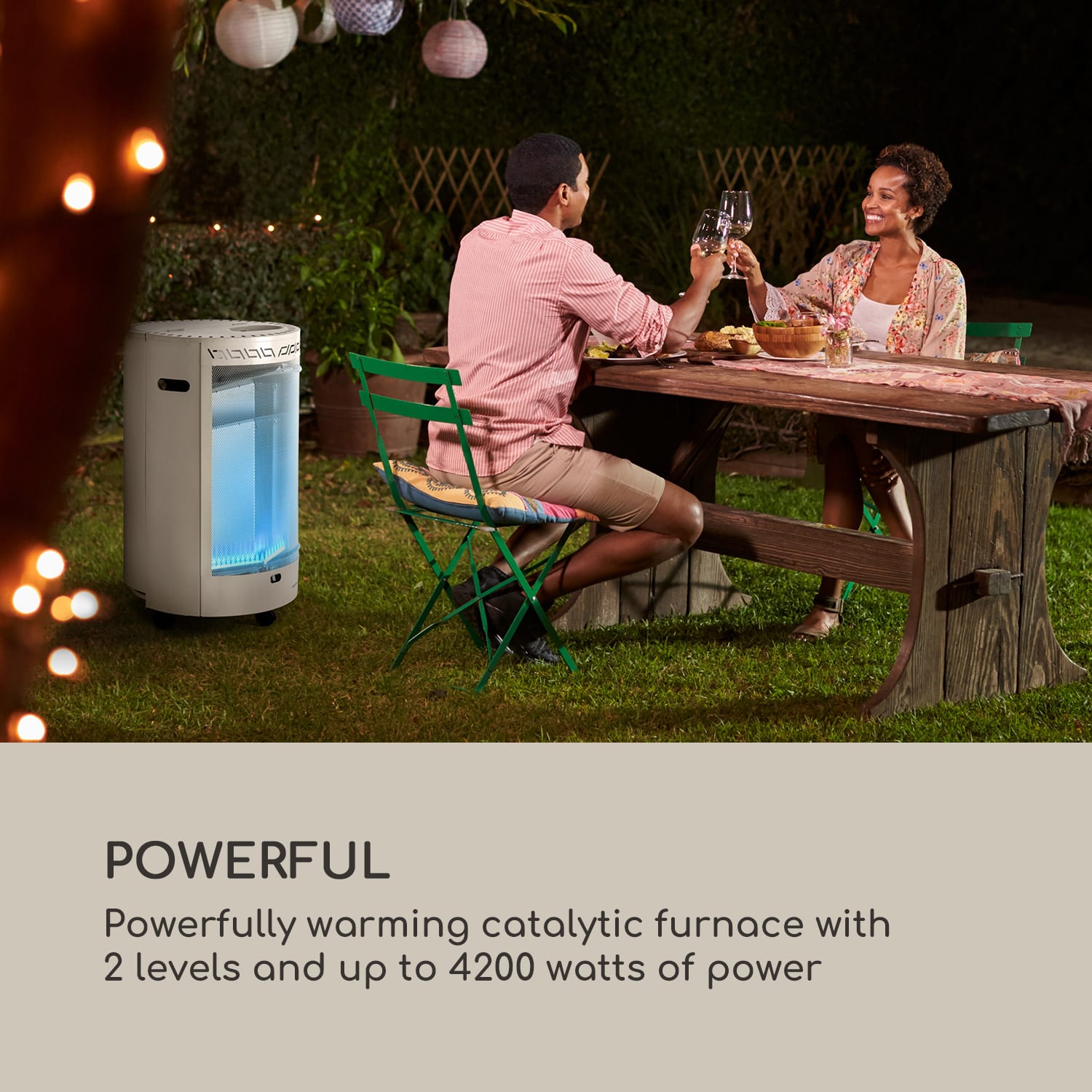 Bonaparte Fire Gasheizgerät 4200W elektr. Zündung Bodenrollen ODS-System 