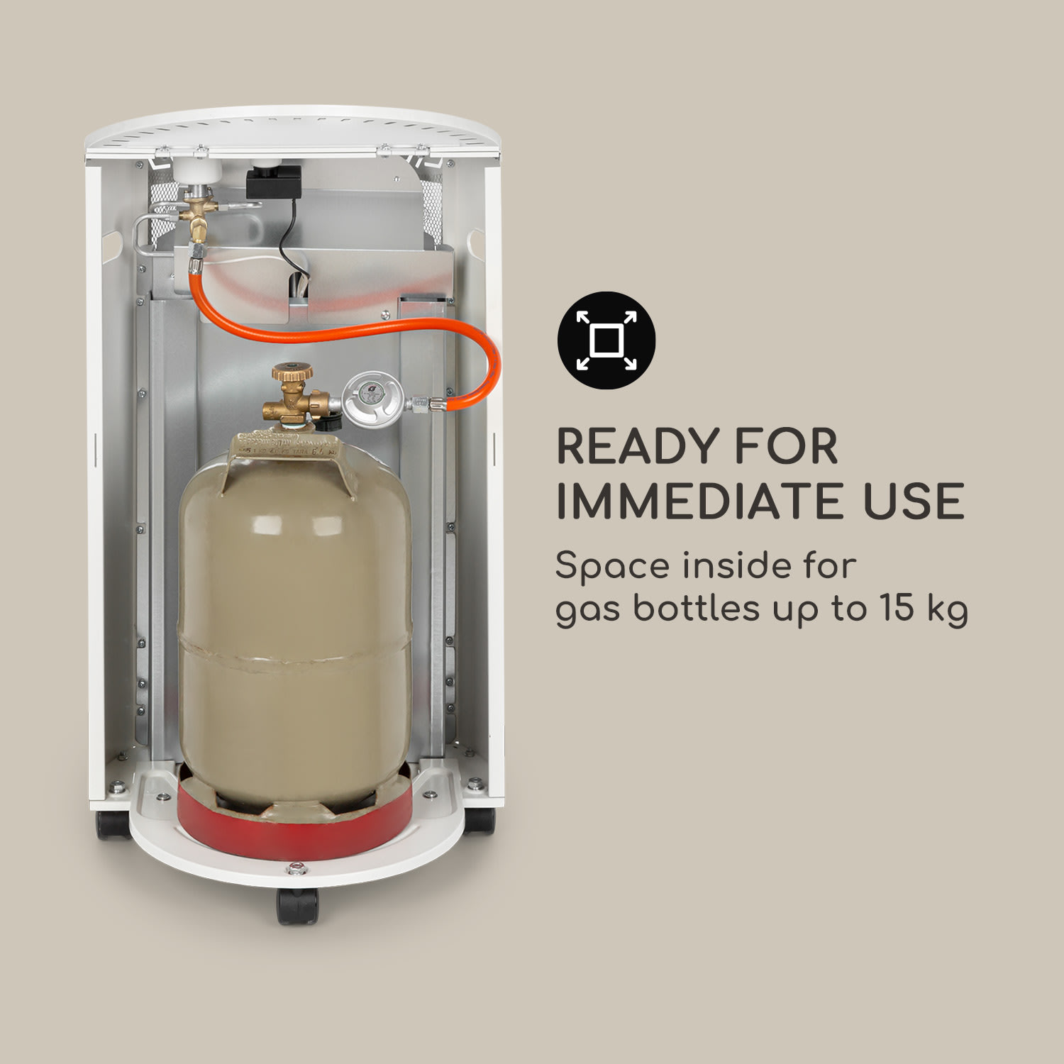 Bonaparte Fire Gasheizgerät 4200W elektr. Zündung Bodenrollen ODS-System 