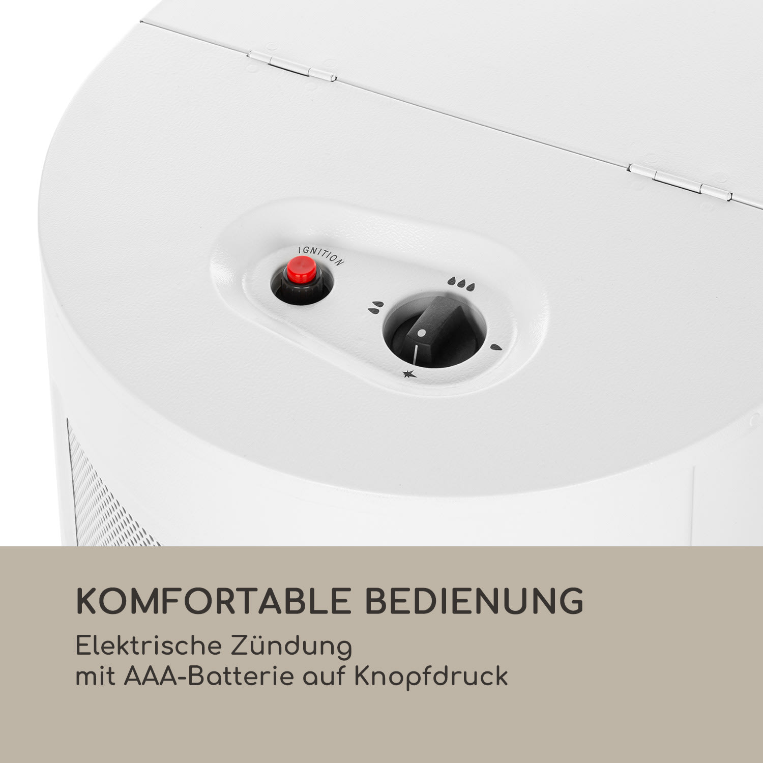 Bonaparte Gasheizgerät 4200W elektrische Zündung Gasflaschen bis 15 kg Weiß