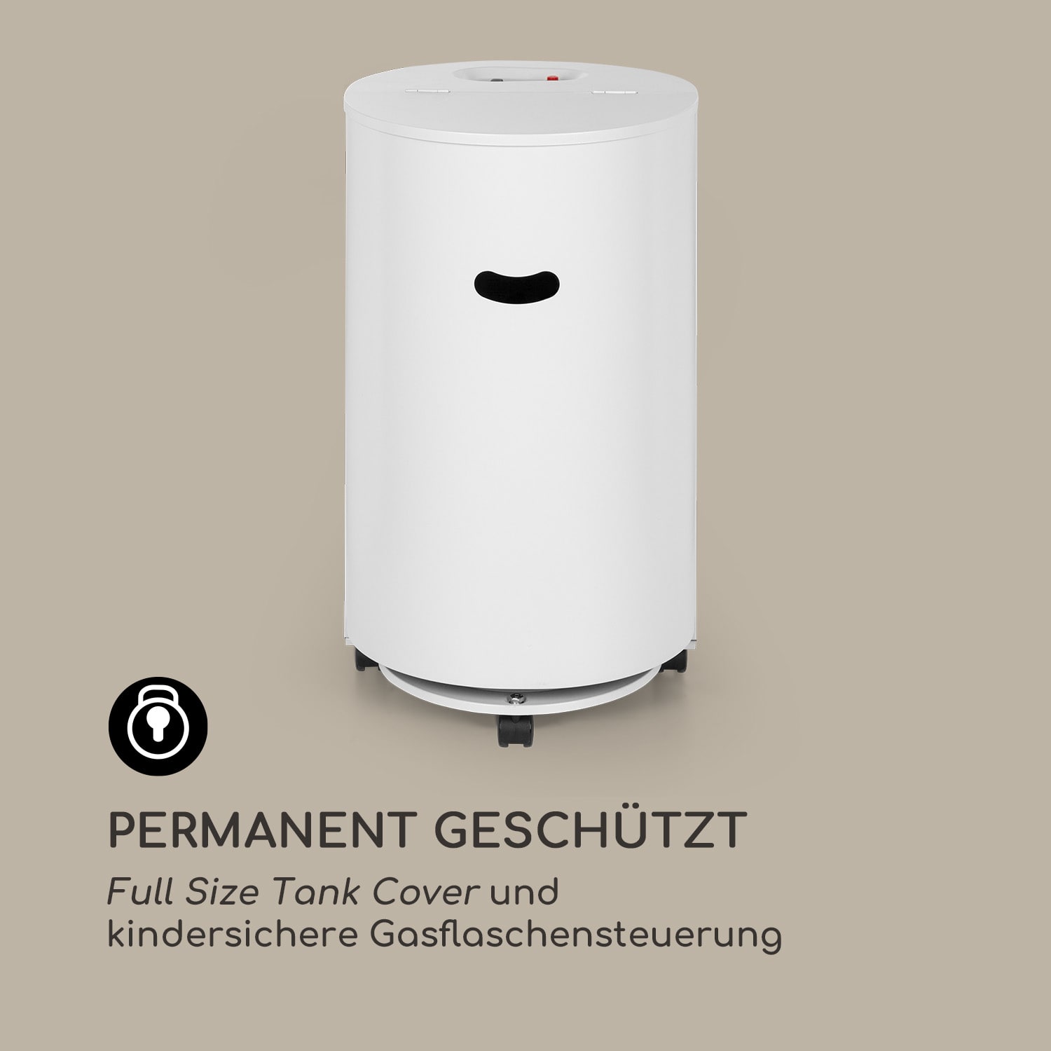 Bonaparte Gasheizgerät 4200W elektrische Zündung Gasflaschen bis 15 kg Weiß