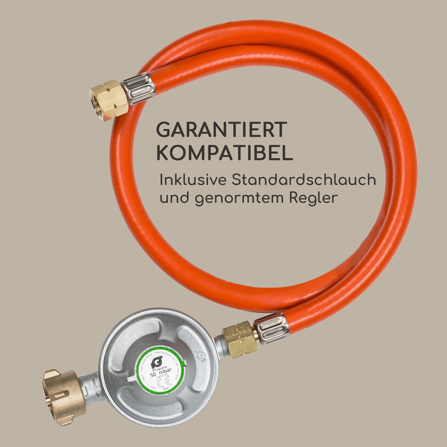 Bonaparte Gasheizgerät 4200W elektrische Zündung Gasflaschen bis 15 kg Weiß