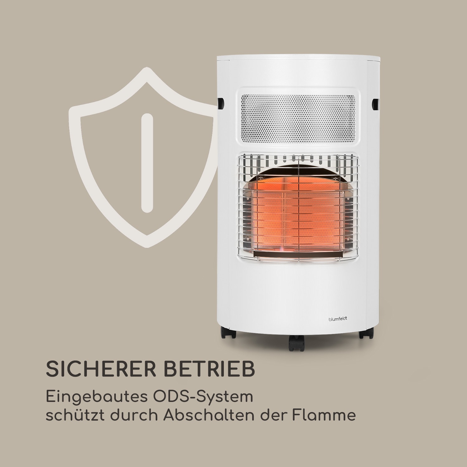 Bonaparte Gasheizgerät 4200W elektrische Zündung Gasflaschen bis 15 kg Weiß