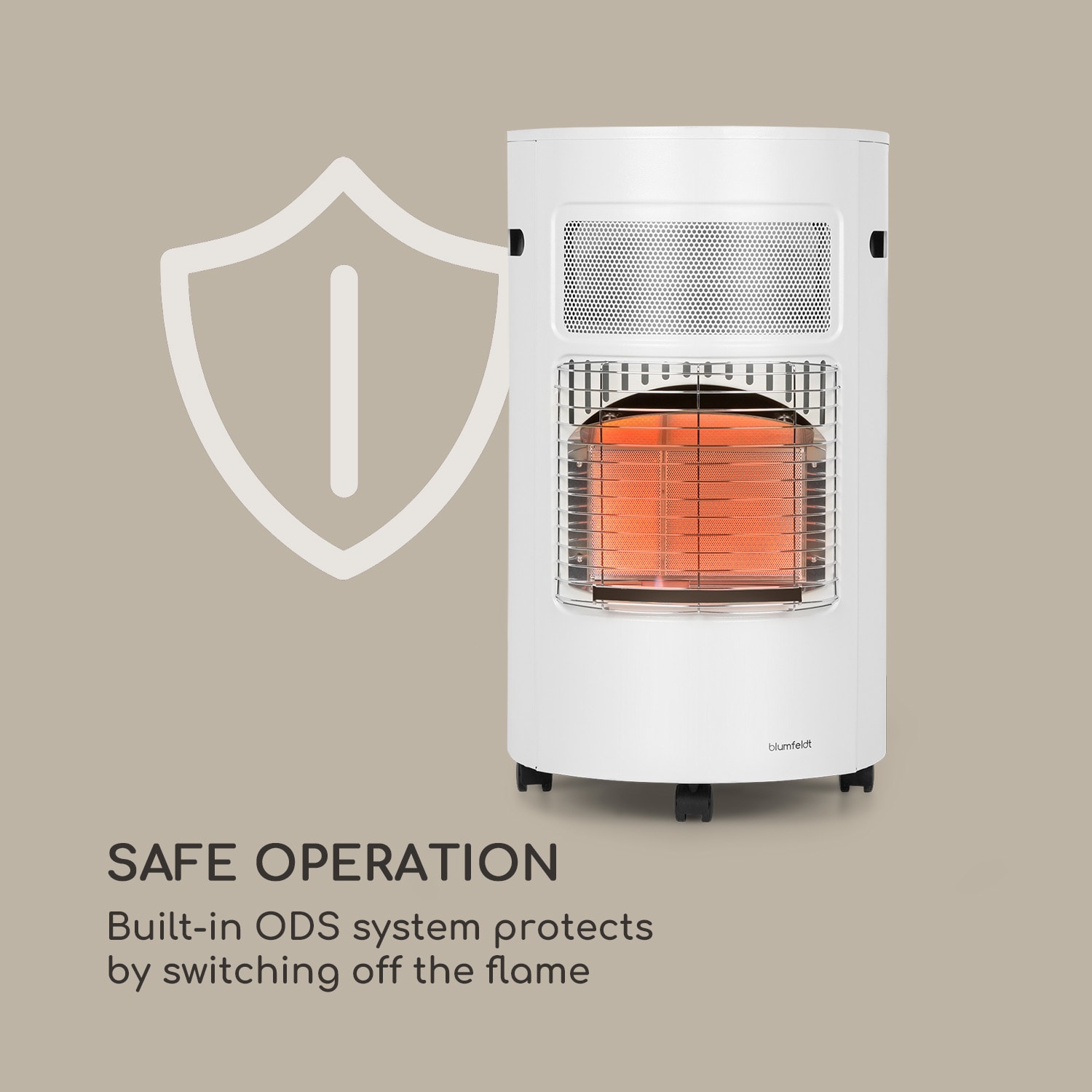 Bonaparte Appareil de chauffage au gaz jusqu'à 4200 W Allumage électrique Bouteilles de gaz jusqu'à 15 kg Blanc