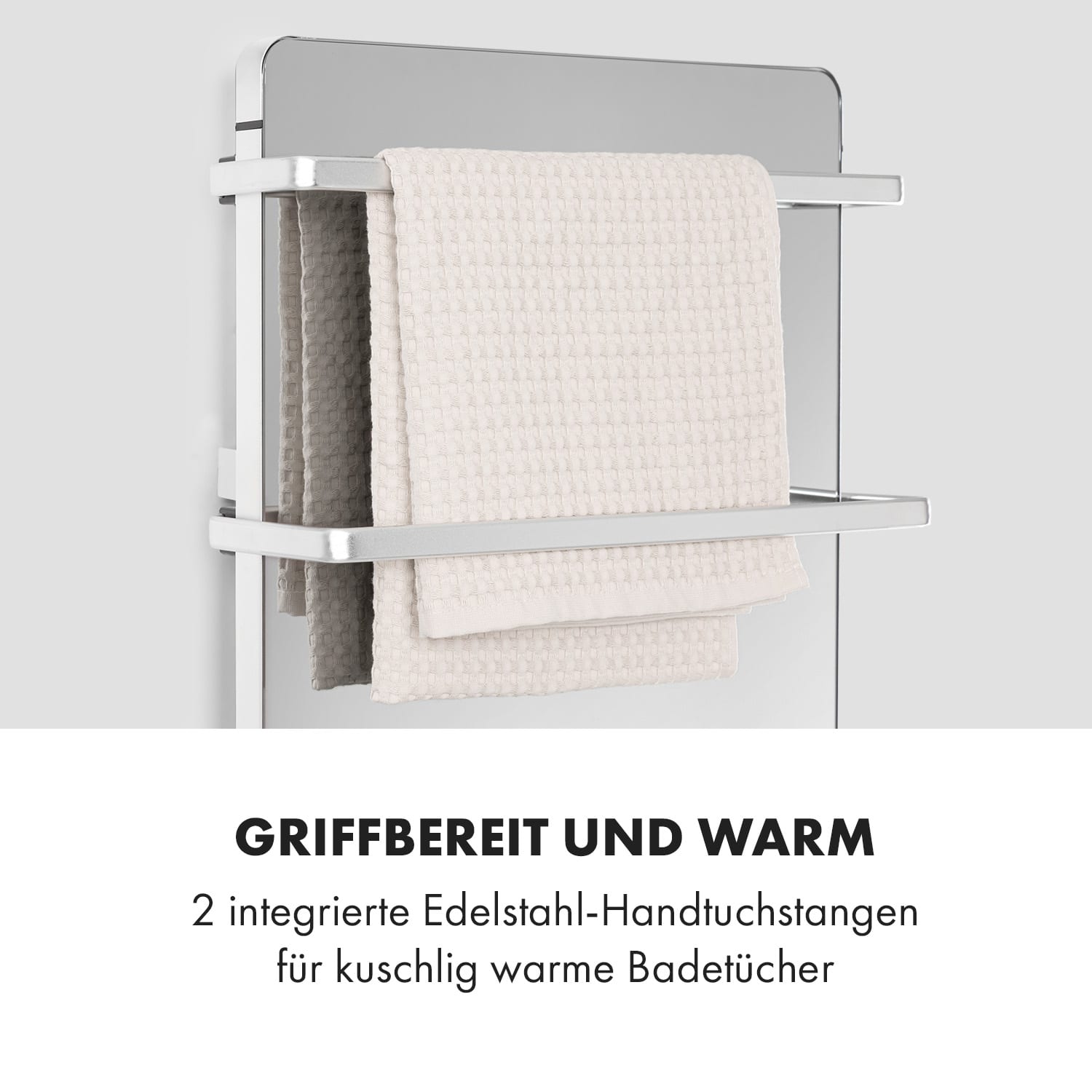 Hot Spot Crystal Flow Badheizer 45x82cm 36m² 2000W 5-40°C LED Spiegel