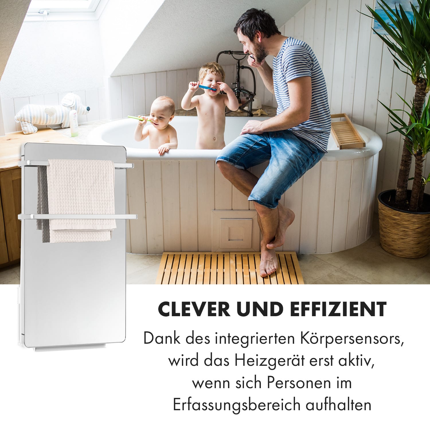 Hot Spot Crystal Flow Badheizer 45x82cm 36m² 2000W 5-40°C LED Spiegel