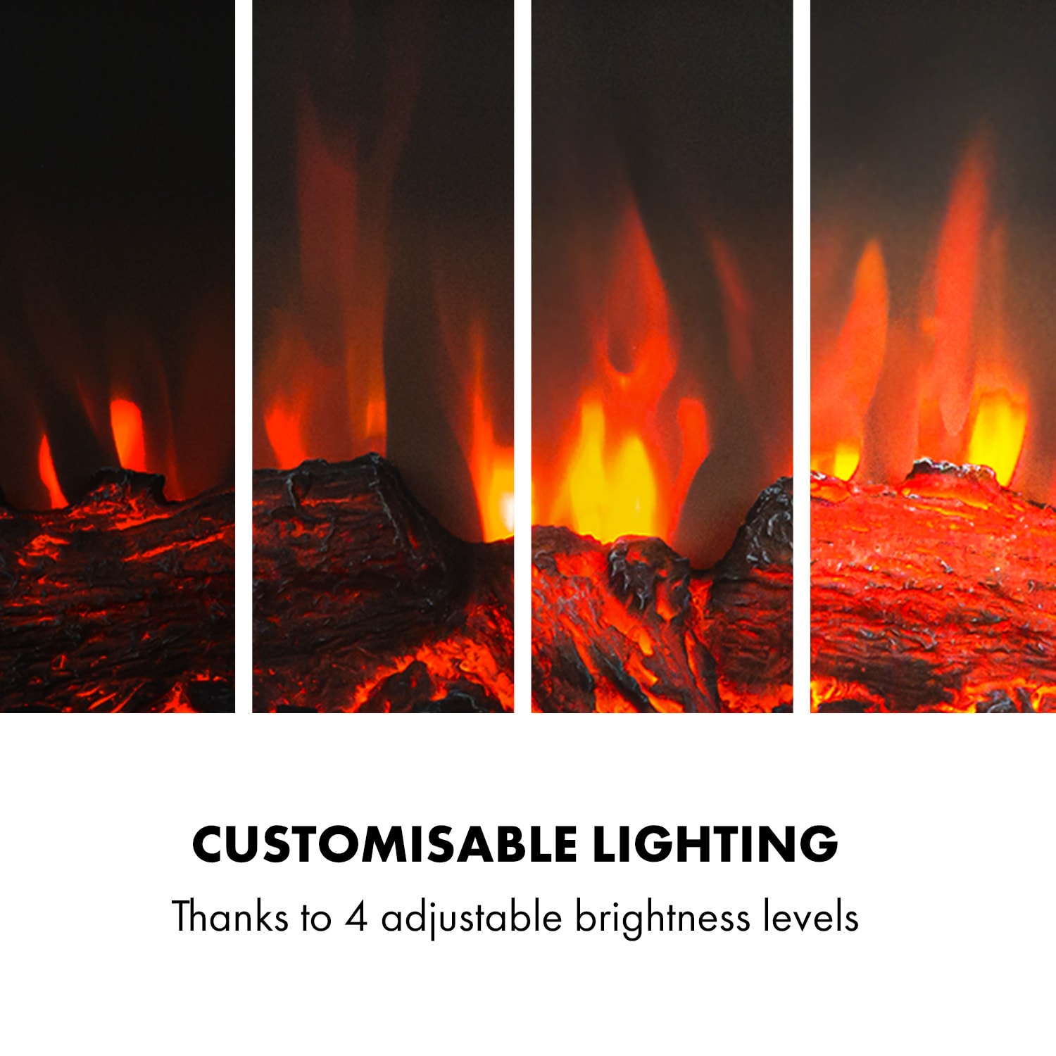 Vulsini Nightfall Lareira elétrica 1900 W Tecnologia LED Comando de controlo remoto Estrutura em aspecto de mármore | Mármore Breccia Cinzenta