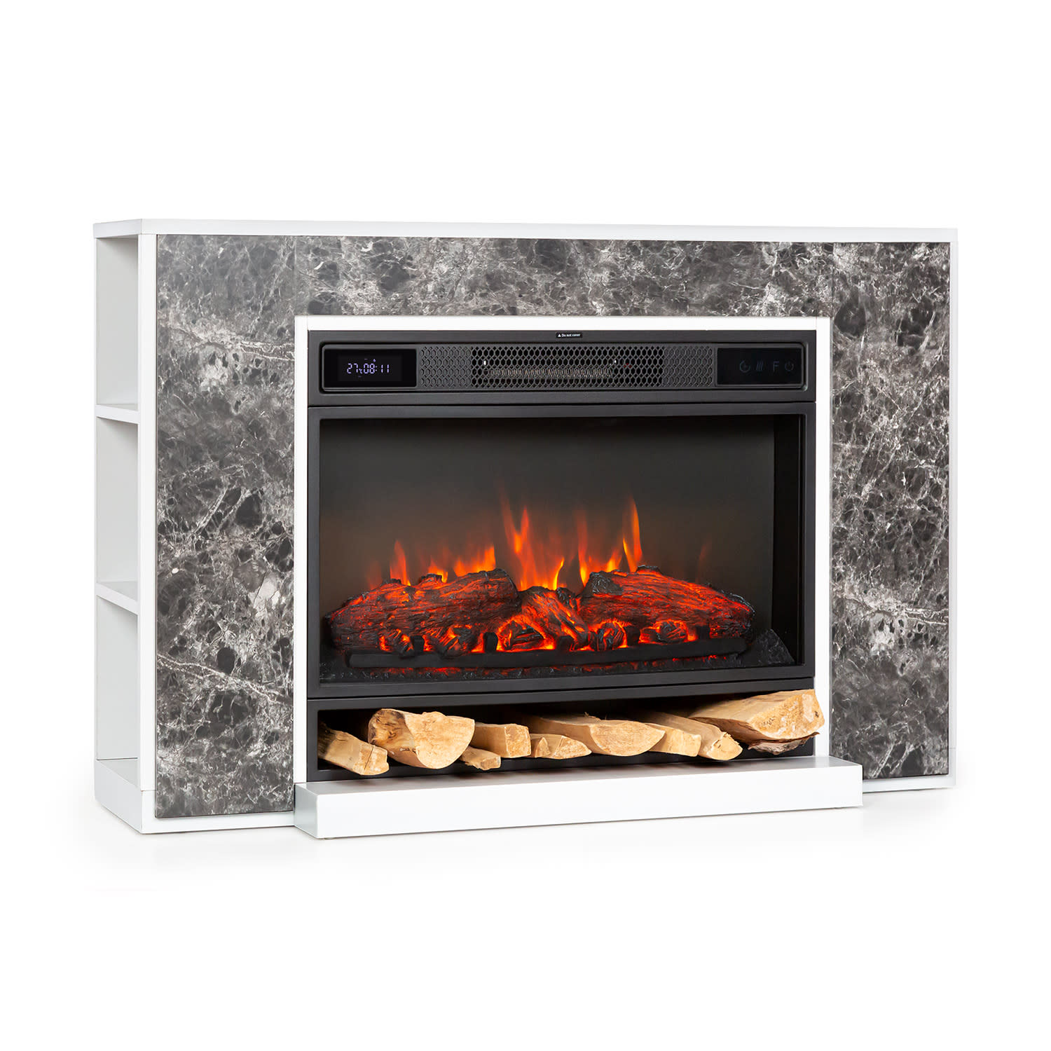 Vulsini Nightfall, električni kamin, 1900 W, LED tehnologija, daljinski upravljač, sivi 