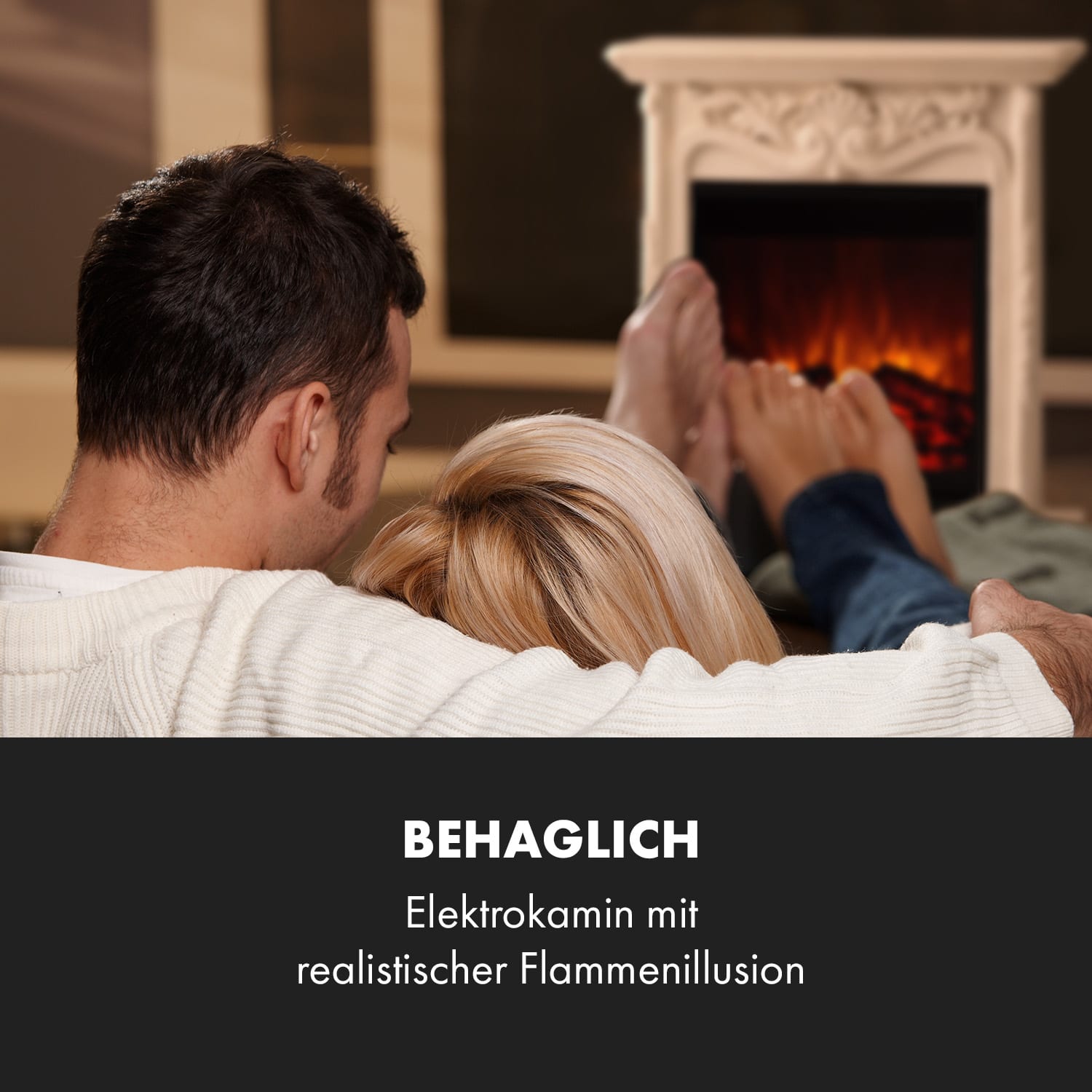 Etna Pozzolana - Camino Elettrico, 1800 W, timer settimanale, telecomando Bianco | Bianco