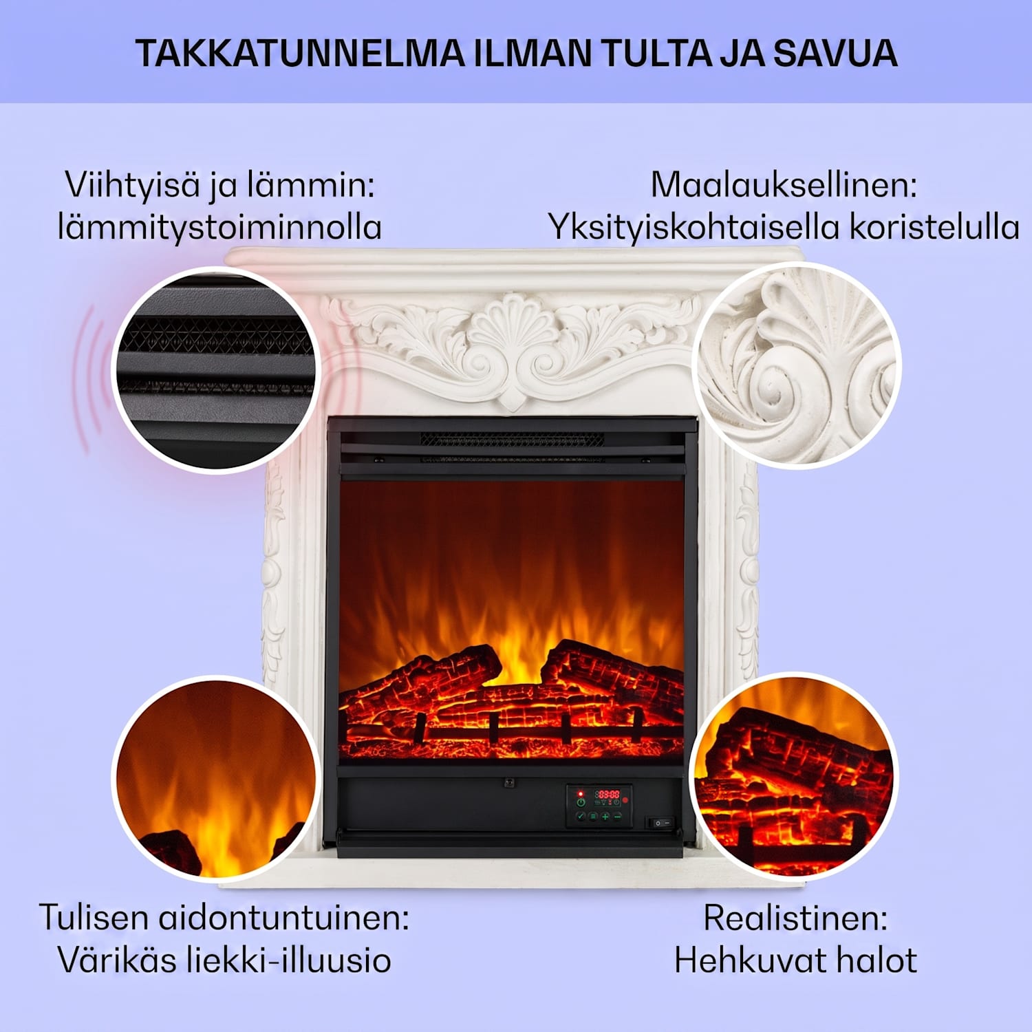 Etna Pozzolana sähkötakka 1800 W viikkoajastin kaukosäädin Valkoinen | Valkoinen