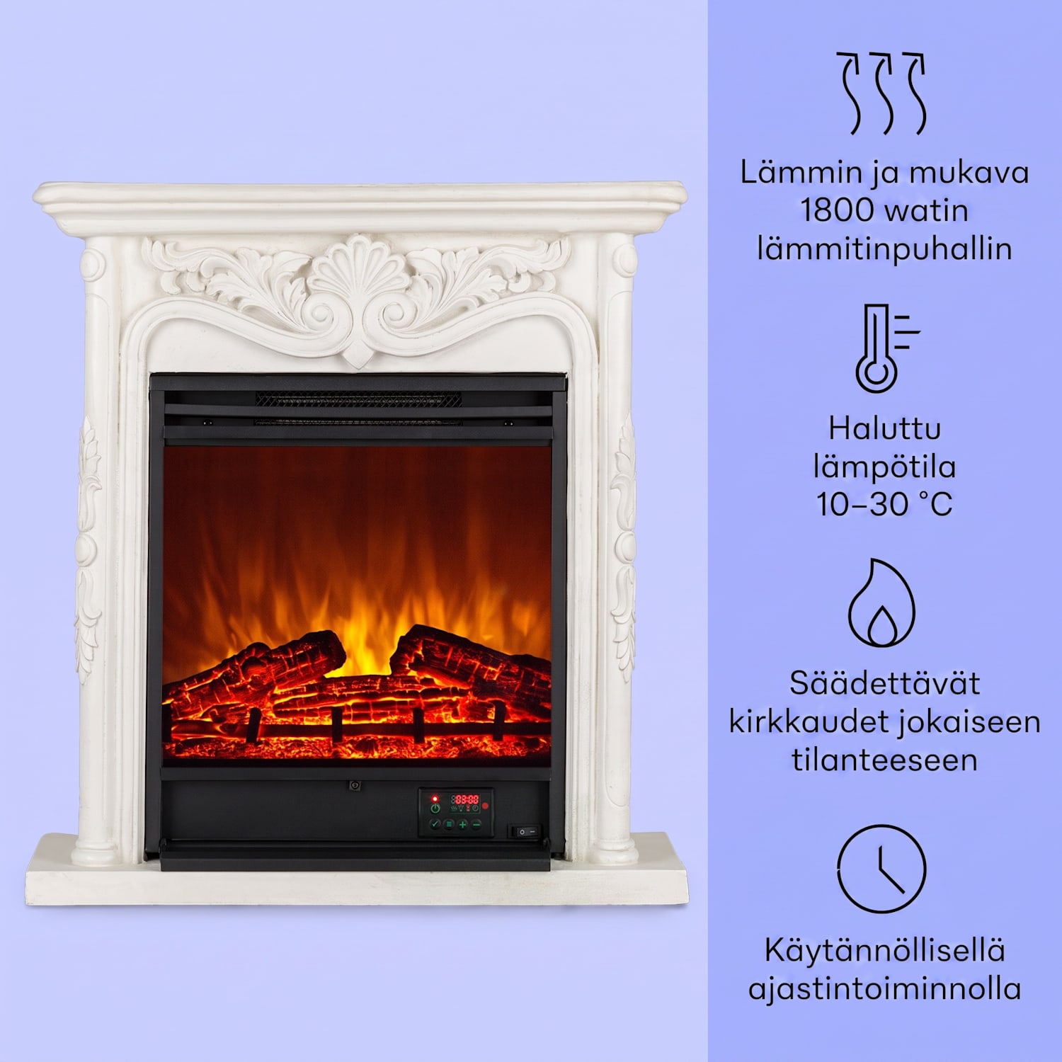 Etna Pozzolana sähkötakka 1800 W viikkoajastin kaukosäädin Valkoinen | Valkoinen