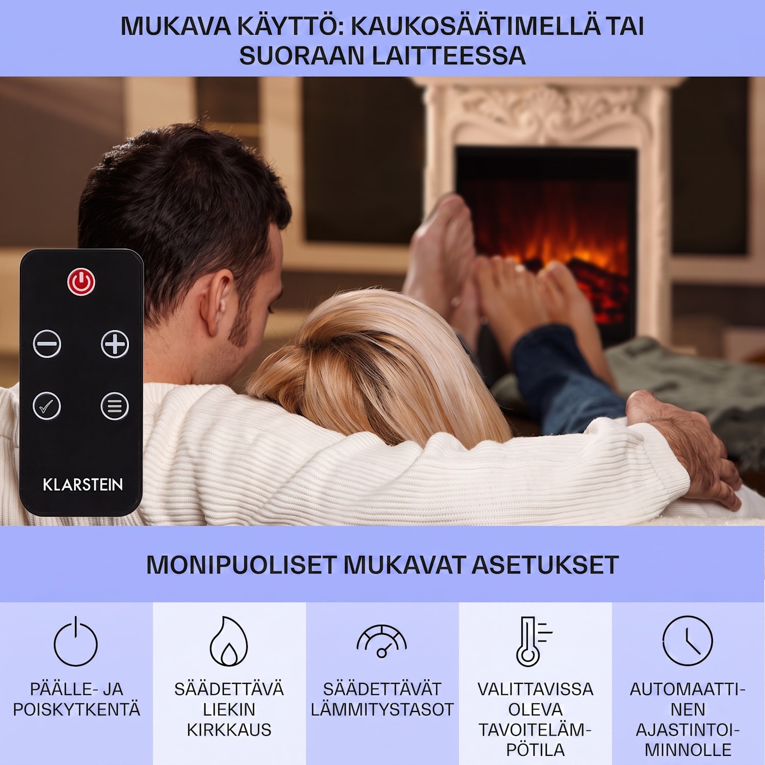 Etna Pozzolana sähkötakka 1800 W viikkoajastin kaukosäädin Valkoinen | Valkoinen