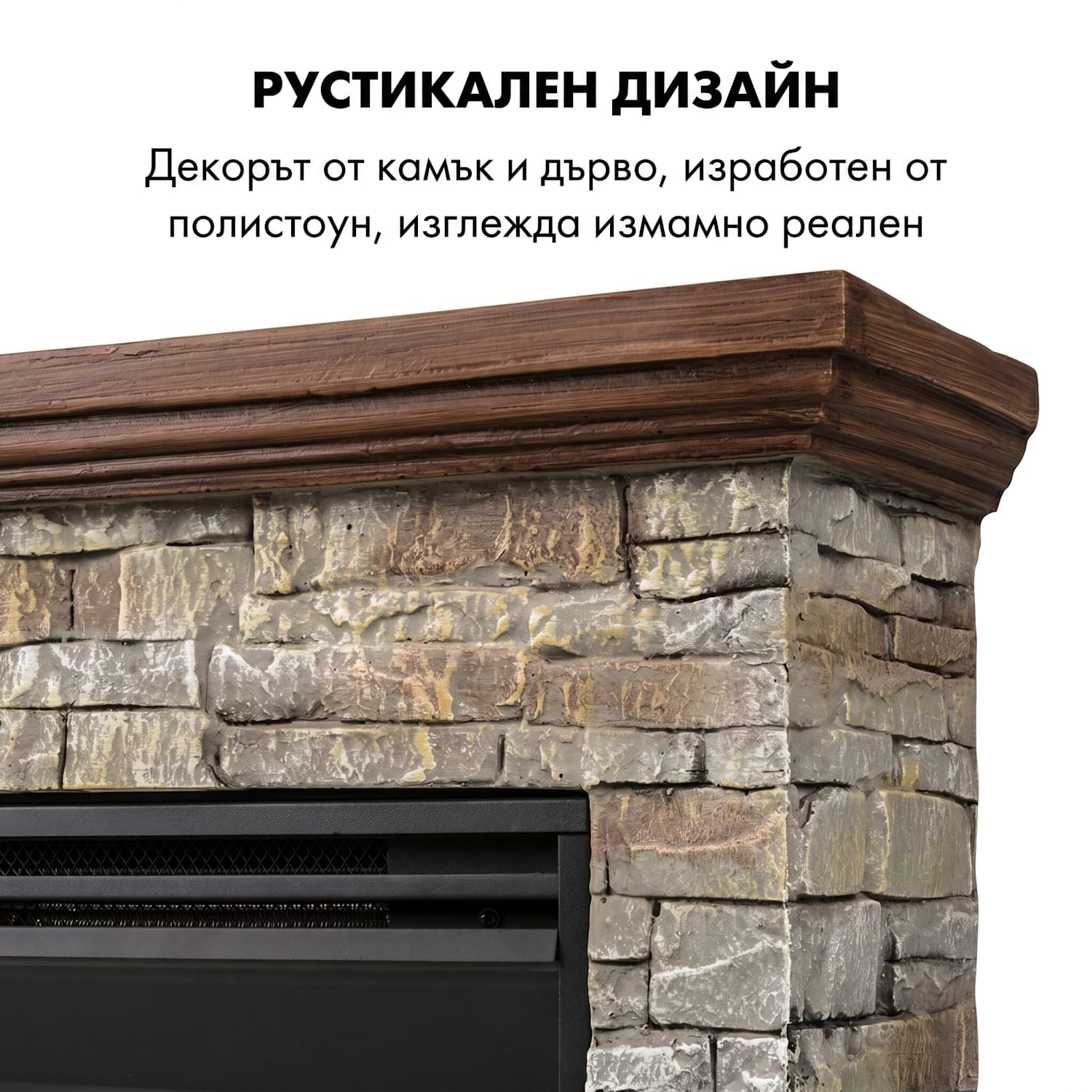 Etna Електрическа камина 1800W Седмичен таймер Дистанционно управление LED 