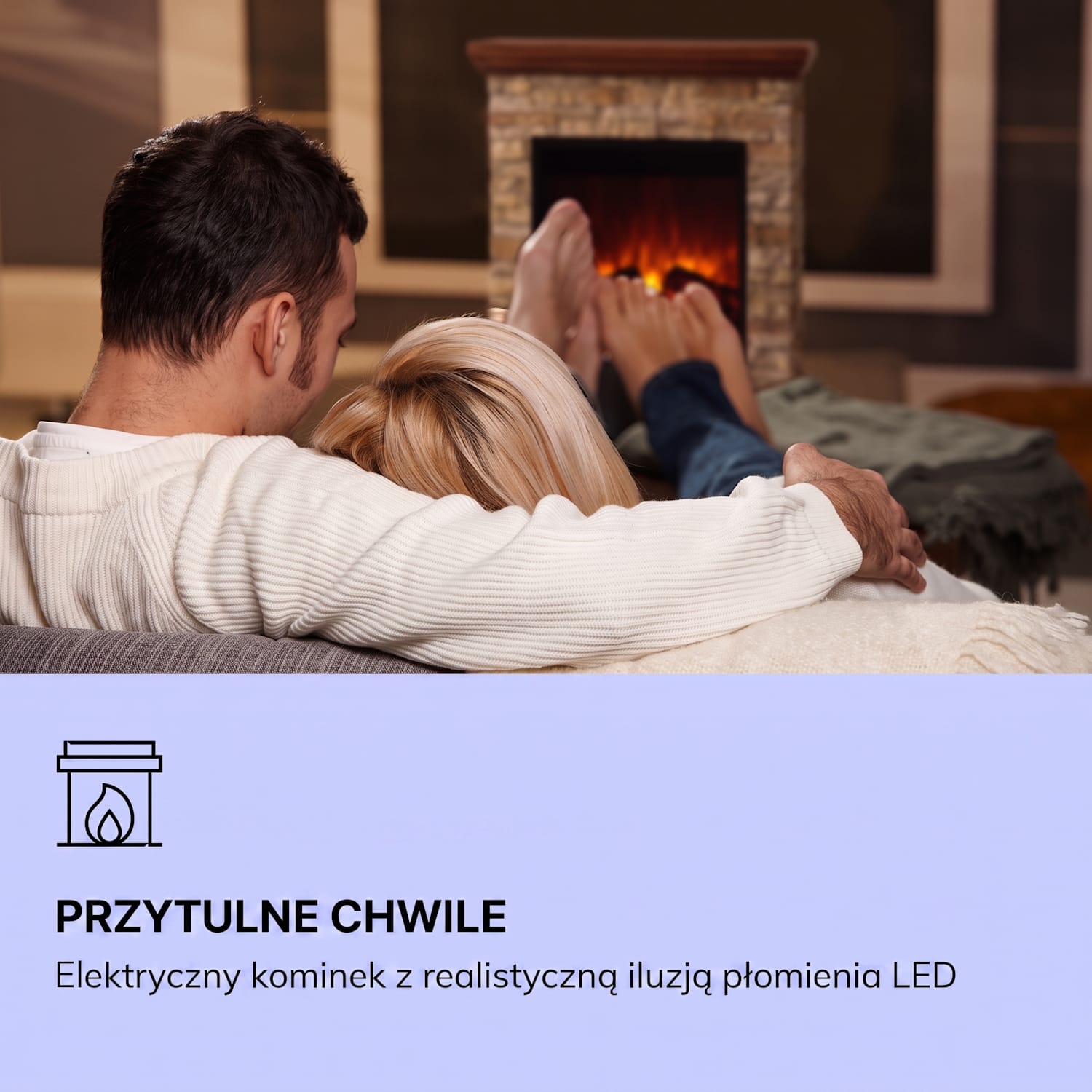 Etna, kominek elektryczny, 1800 W, timer tygodniowy, pilot zdalnego sterowania, szary/ brązowy Jasnobrązowy | Ciemnobrązowy