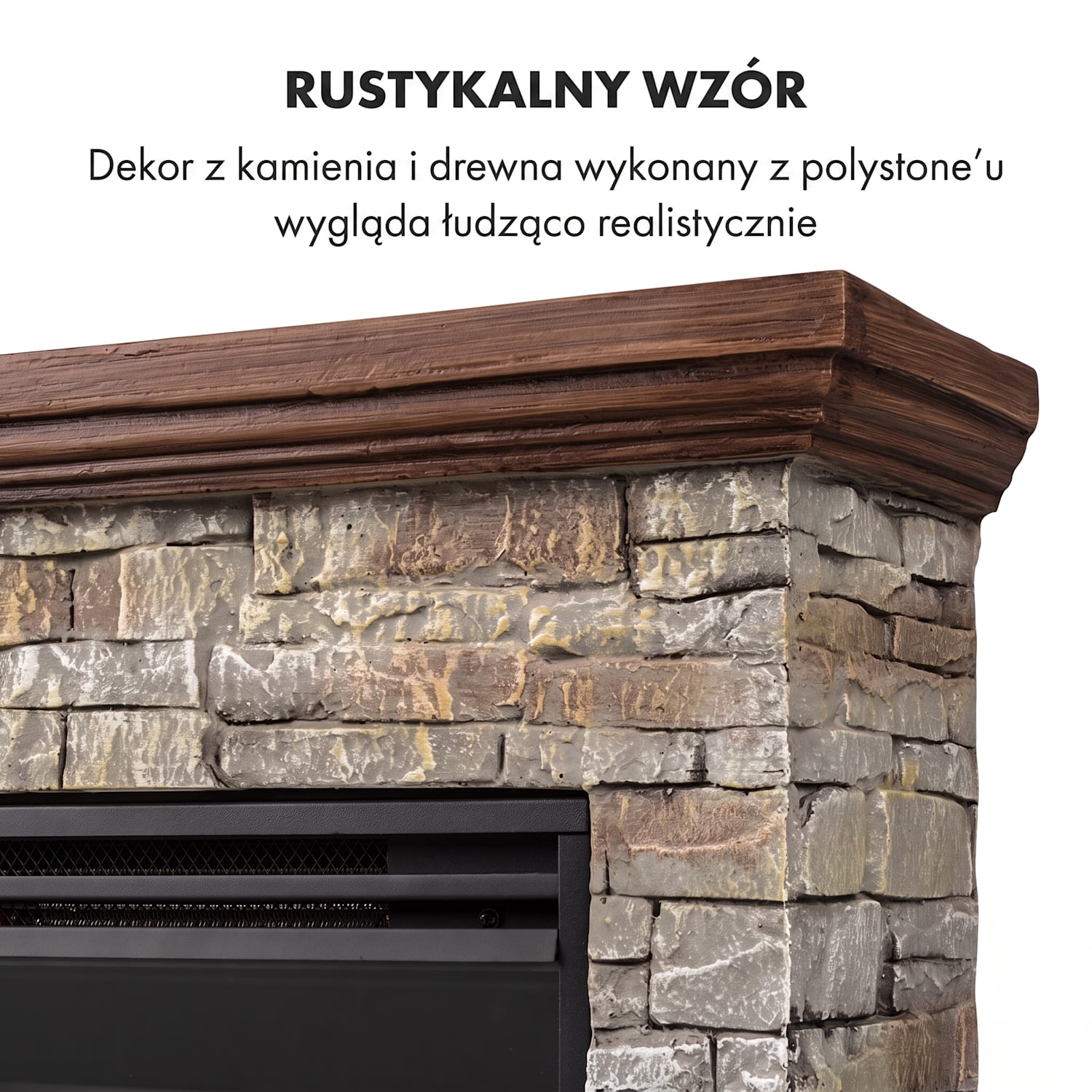 Etna, kominek elektryczny, 1800 W, timer tygodniowy, pilot zdalnego sterowania, szary/ brązowy Jasnobrązowy | Ciemnobrązowy