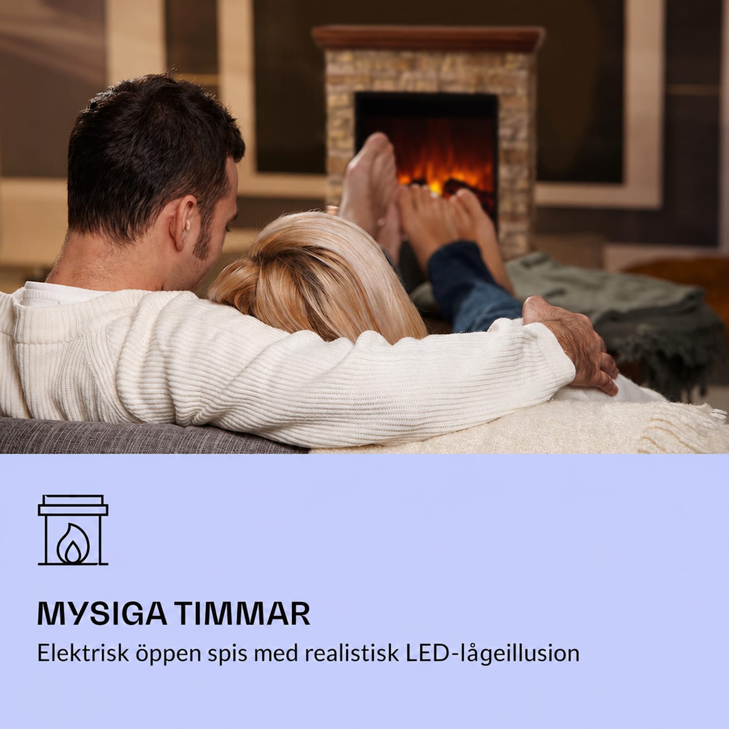 Etna elektrisk eldstad 1 800 W veckovis timer fjärrkontroll LED Ljusbrun | Mörkbrun