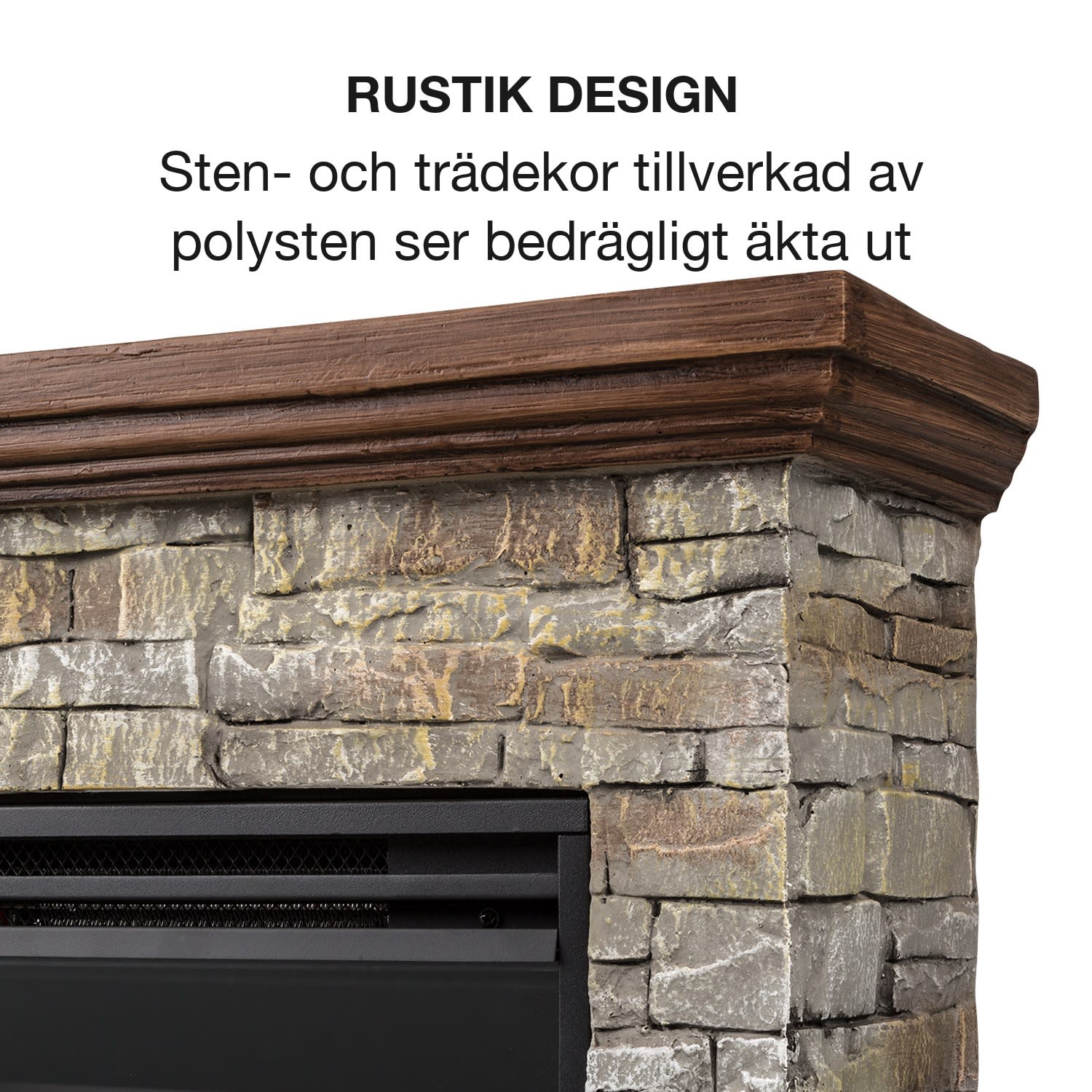 Etna elektrisk eldstad 1 800 W veckovis timer fjärrkontroll LED Ljusbrun | Mörkbrun