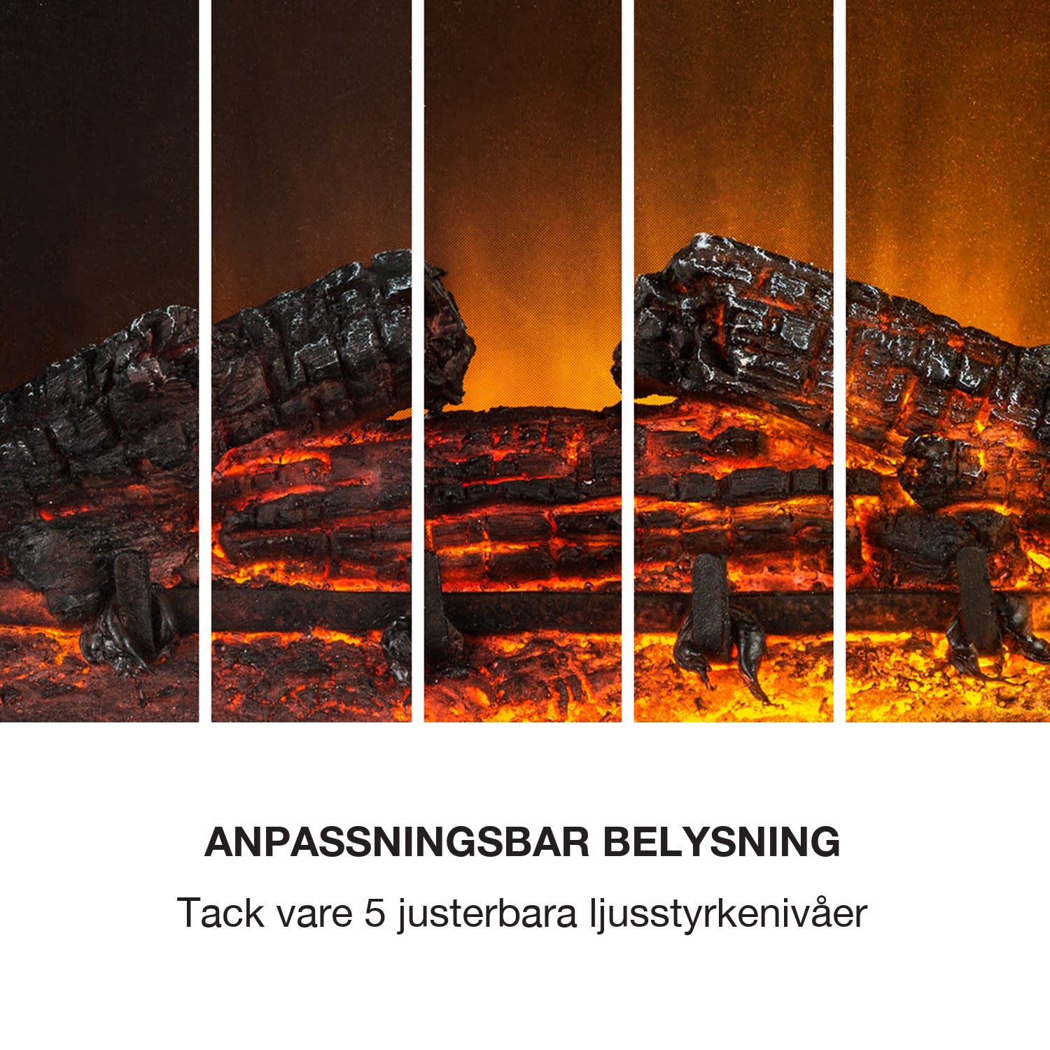 Etna elektrisk eldstad 1 800 W veckovis timer fjärrkontroll LED Ljusbrun | Mörkbrun