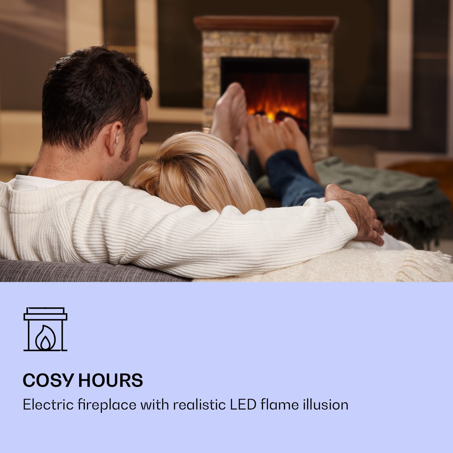 Chimenea eléctrica Etna 1800W con temporizador semanal y mando a distancia LED Marrón claro | Marrón Oscuro