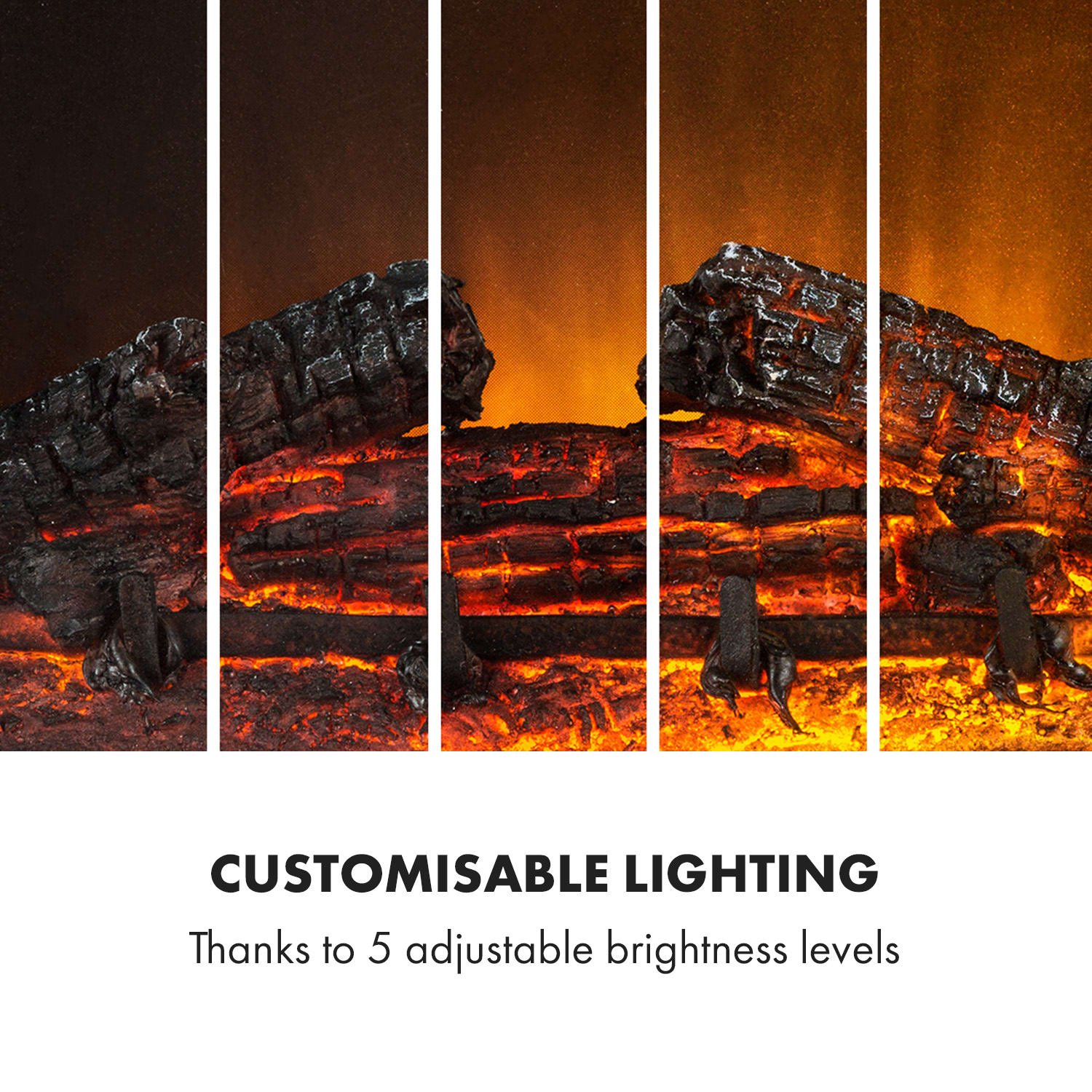 Chimenea eléctrica Etna 1800W con temporizador semanal y mando a distancia LED Marrón claro | Marrón Oscuro