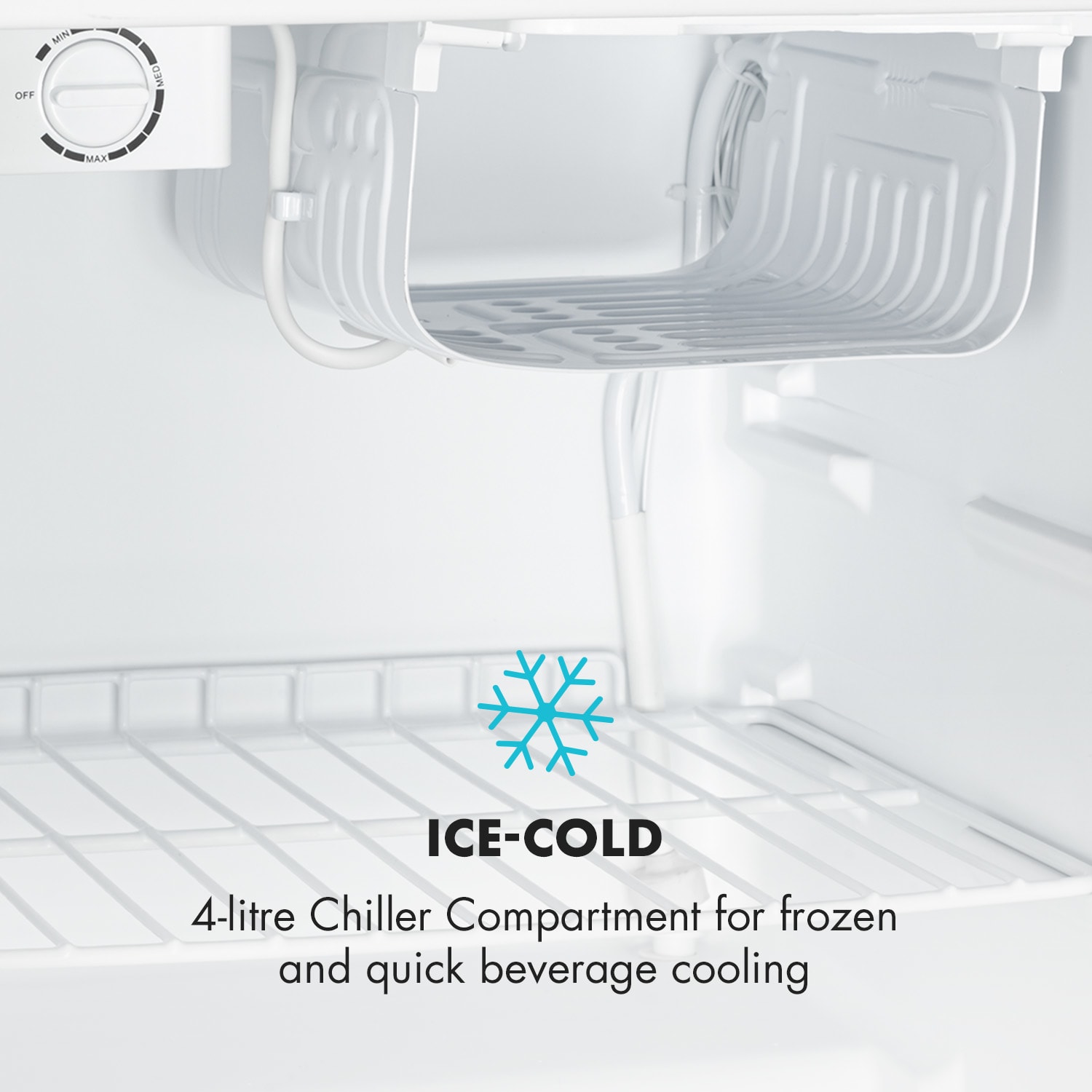 Cool Kid, mini frigider cu congelator, 66 L, 42 dB, A +, inox Gri Argintiu