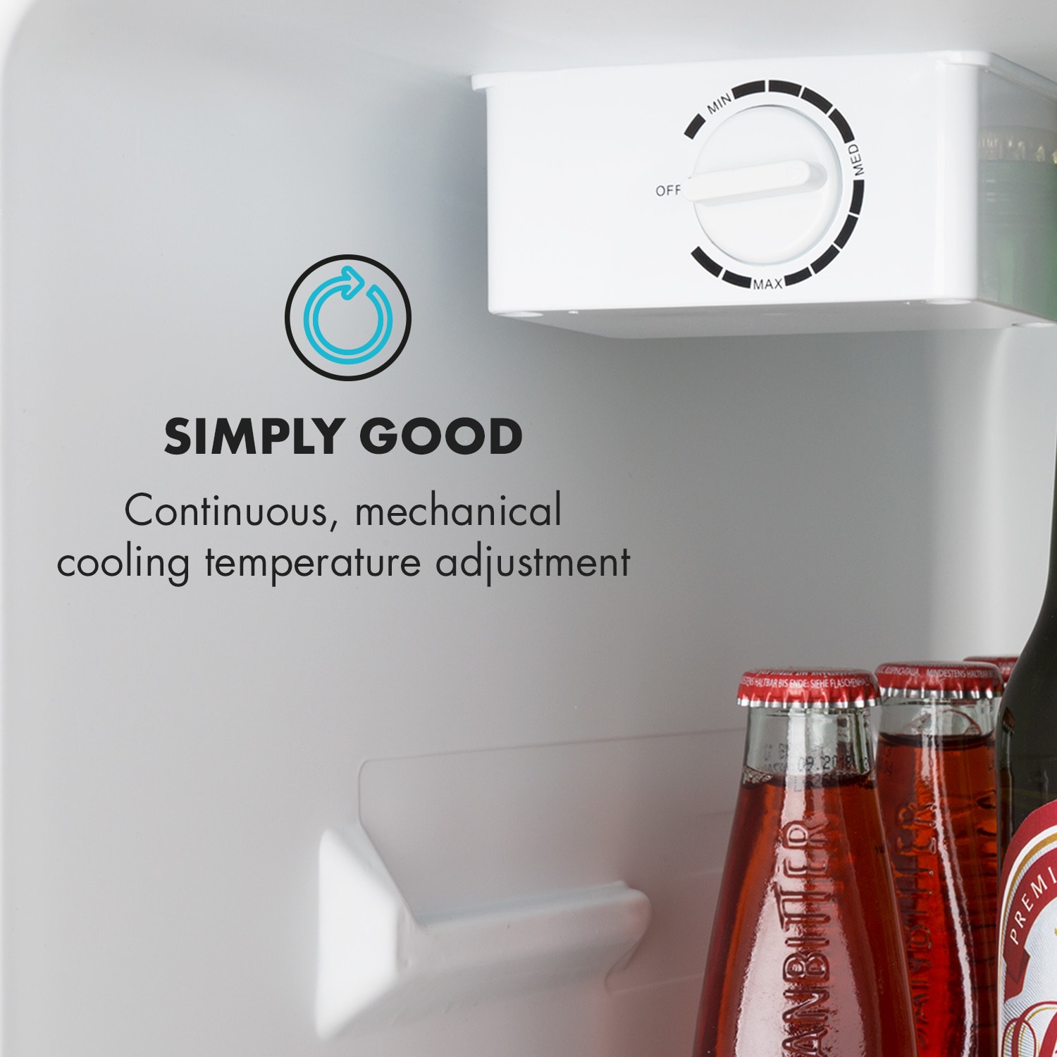 Cool Kid, mini frigider cu congelator, 66 L, 42 dB, A +, inox Gri Argintiu
