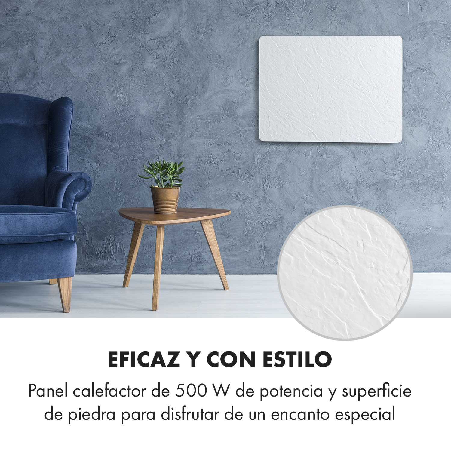 Wonderwall Earth Panel calefactor 80x60cm 550W Montaje en pared Blanco Blanco