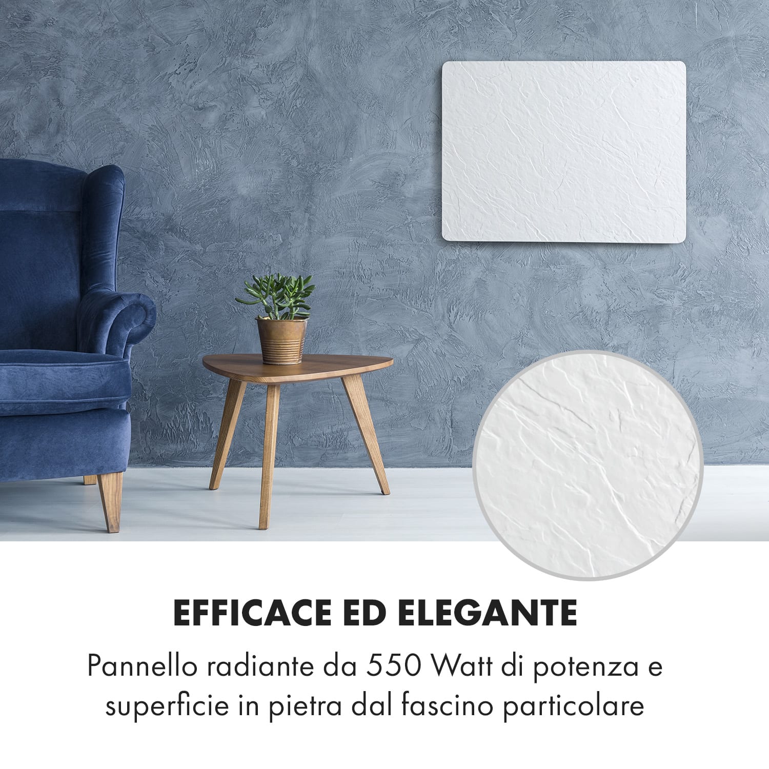 Wonderwall Earth riscaldamento a infrarossi 80x60cm 550W montaggio a parete bianco Bianco