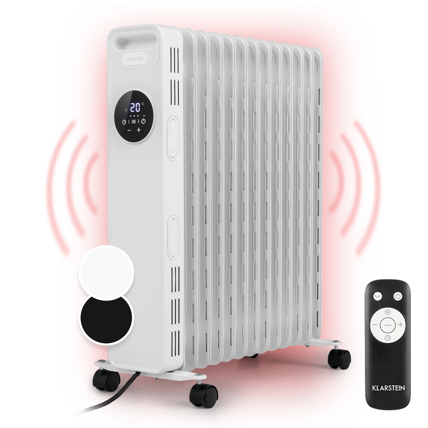 Thermaxx Heatstream öljytäytteinen lämmitin 2500 W 5–35 °C 24 h ajastin valkoinen Valkoinen