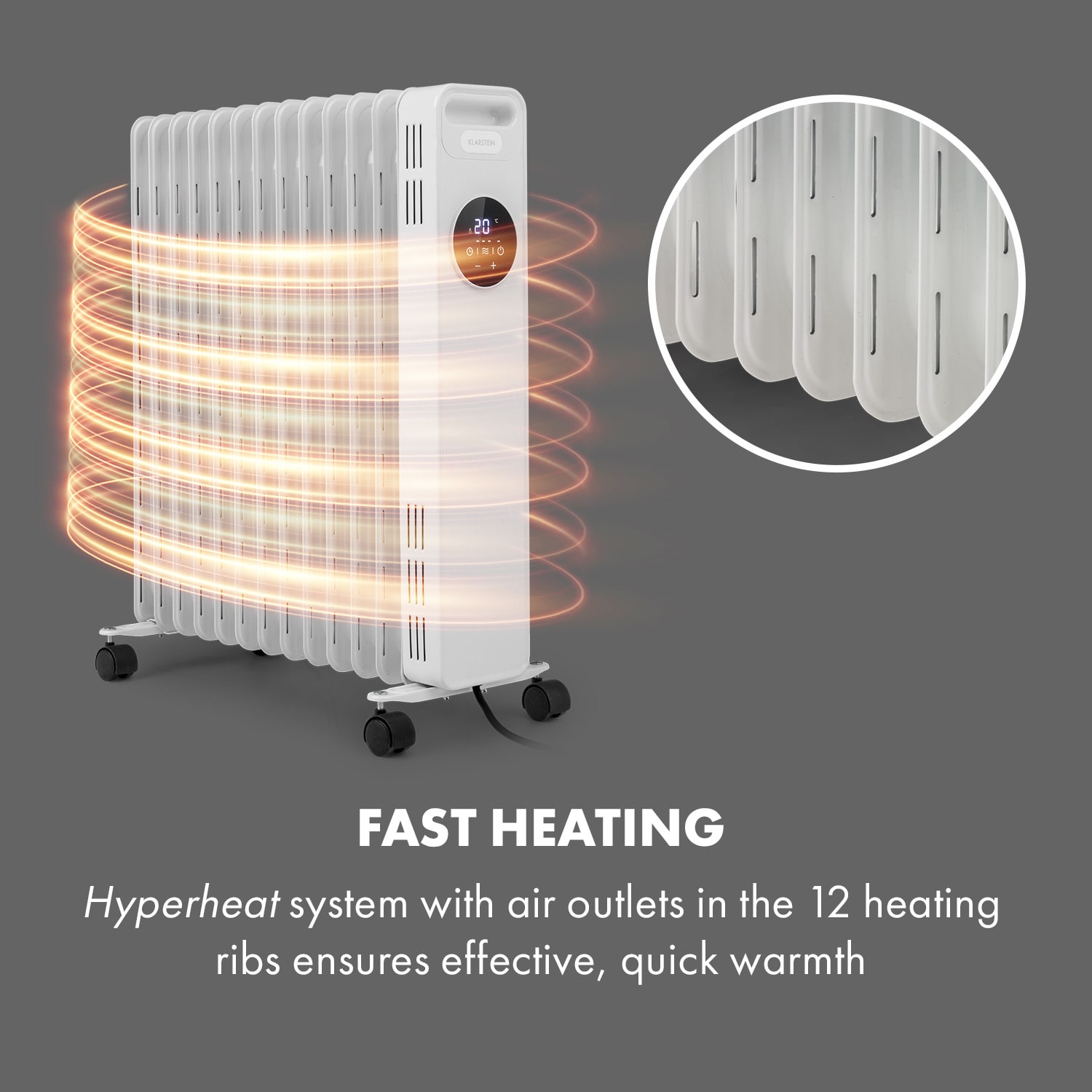 Thermaxx Heatstream Radiador a Óleo 2500W 5-35° C Temporizador 24h Branco Branco