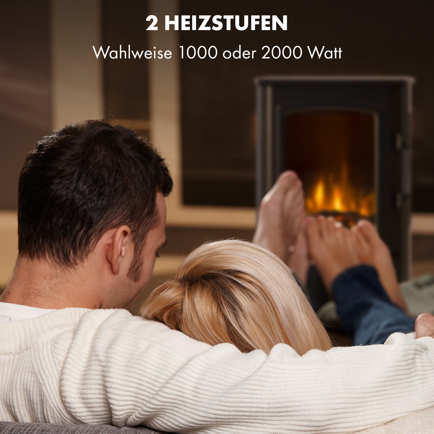 Bormio Panorama Elektrischer Kamin 1000/2000W Thermostat 