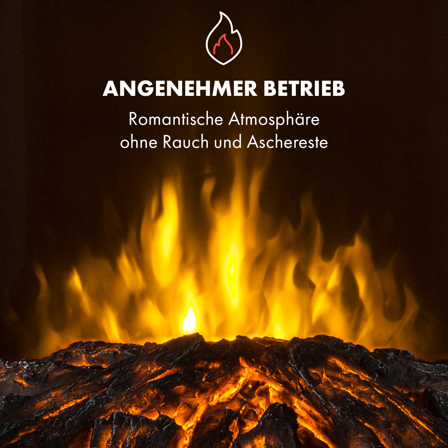 Bormio Panorama Elektrischer Kamin 1000/2000W Thermostat 