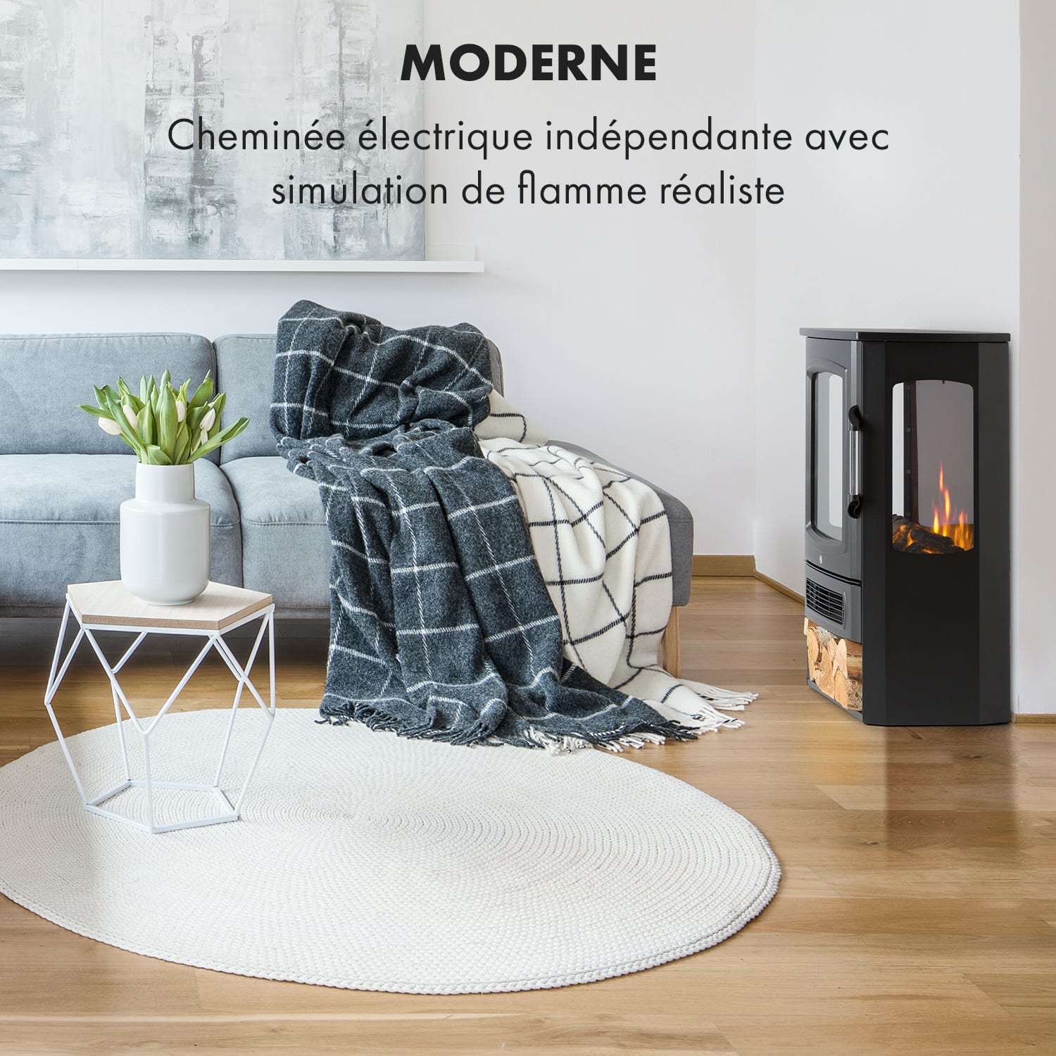 Bormio Panorama elektrische haard 1000/ 2000 W thermostaat 2000 W | Nee | Zwart