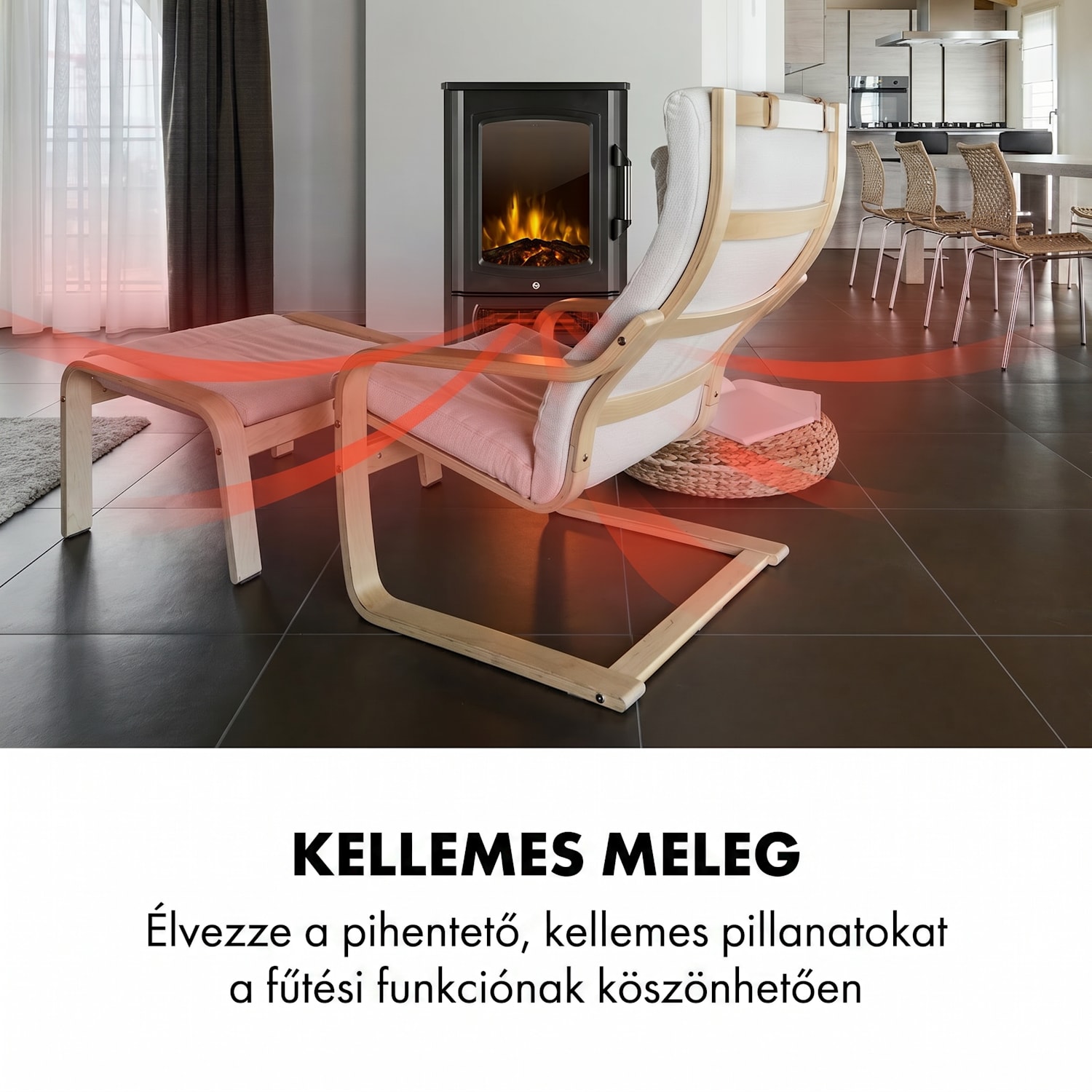 Bormio Panorama, elektromos kandalló, 1000/2000 W, termosztát, fekete 2000 W | Nem | Fekete