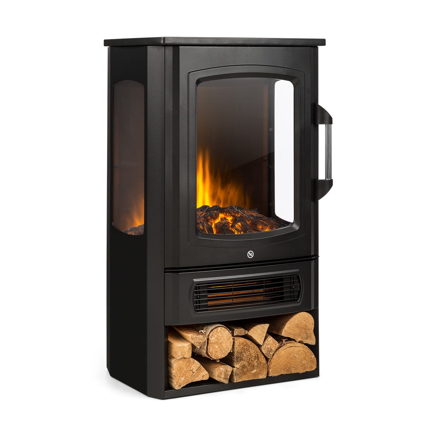 Chimenea eléctrica Bornio Panorama 1000/2000W Termostato 2000 W | No | Negro