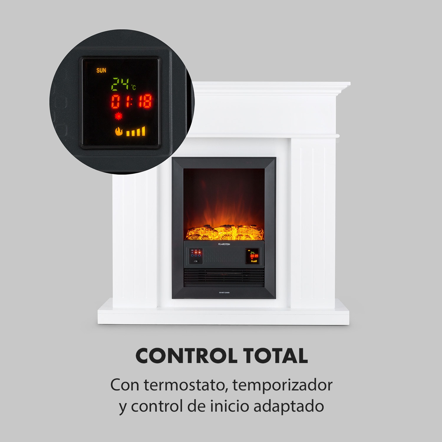 Kamini FXL Chimenea eléctrica Pieza de chimenea 1000/2000W Led de 2W 