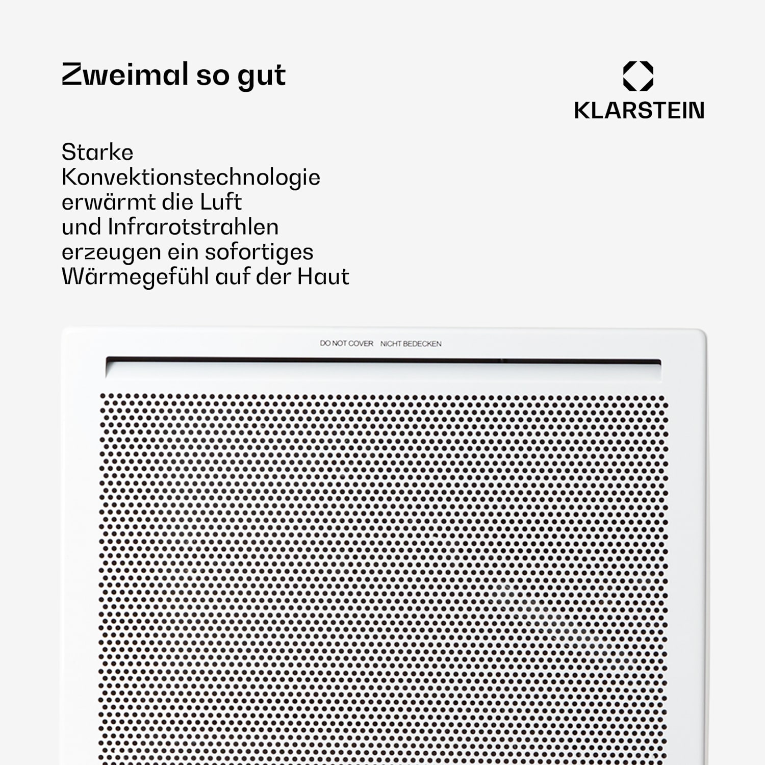 Klarstein Hot Spot Slimcurve Double Wave 2-in-1 Heizgerät 1000W Wochentimer weiß 