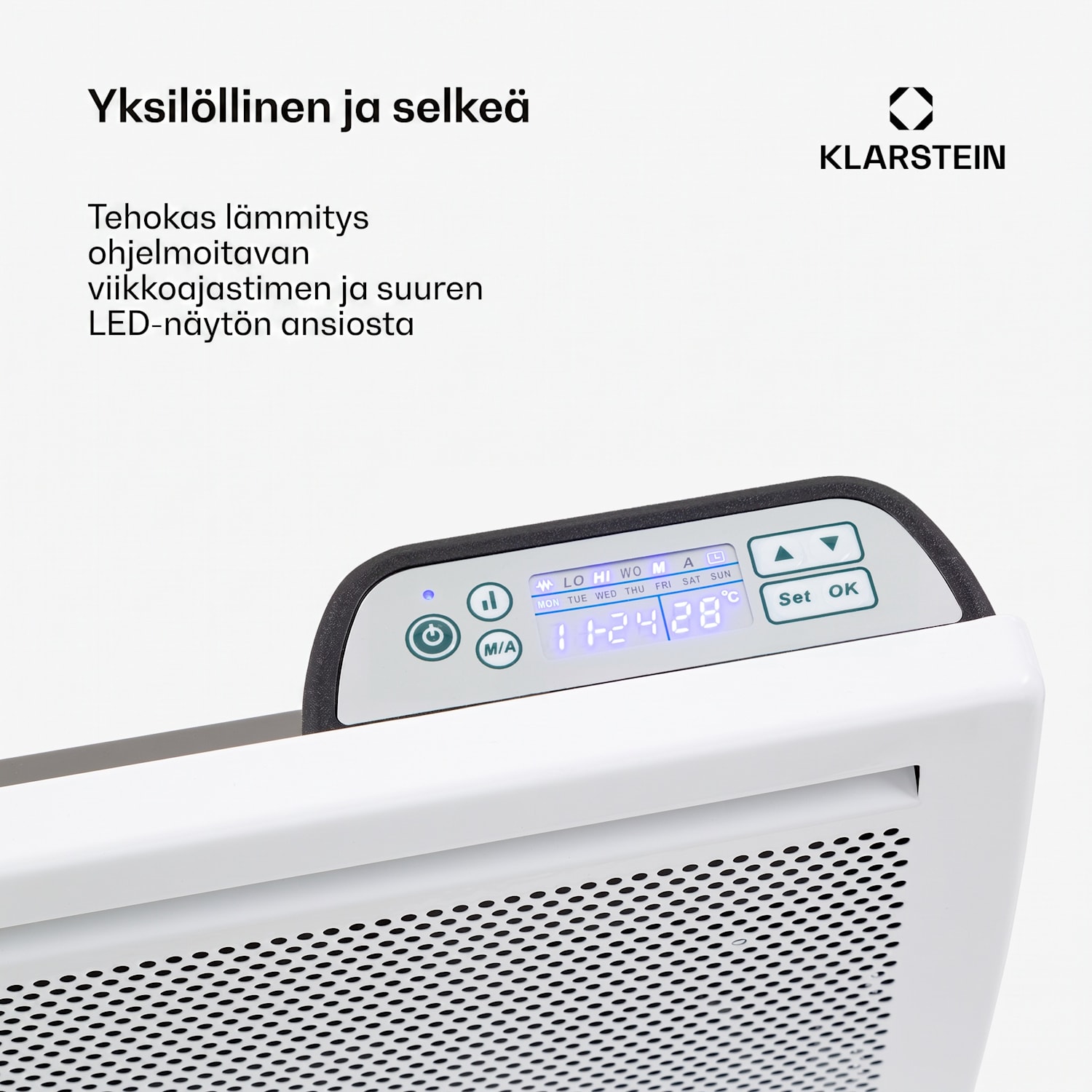 Hot Spot Slimcurve Double Wave 2 in 1 -lämmitin 1000 W viikkoajastin valkoinen 1000 W | Valkoinen
